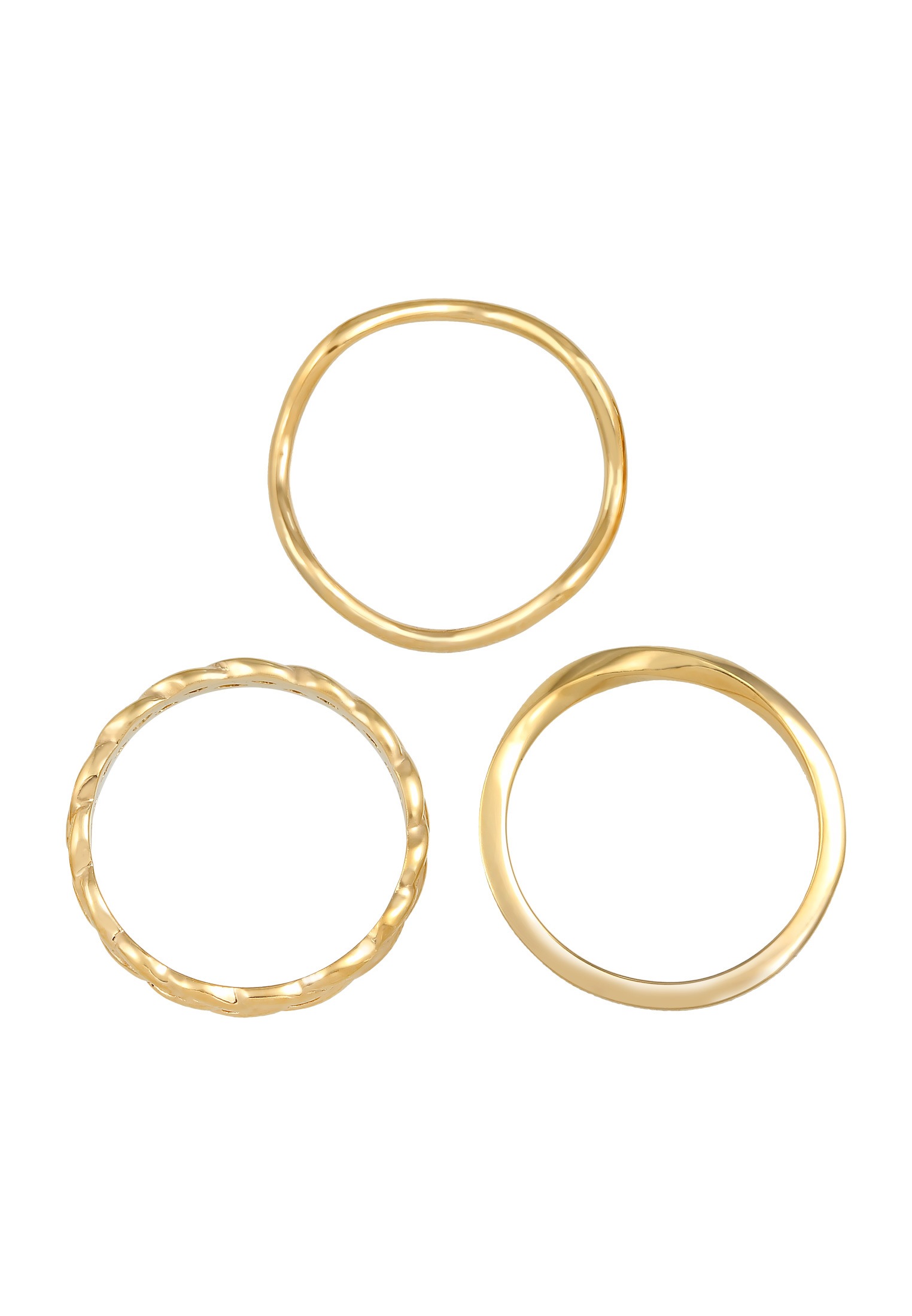 Elli Ring-Set »Ring Ringset Trend Welle Zopf Gedreht Style 925 Silber«