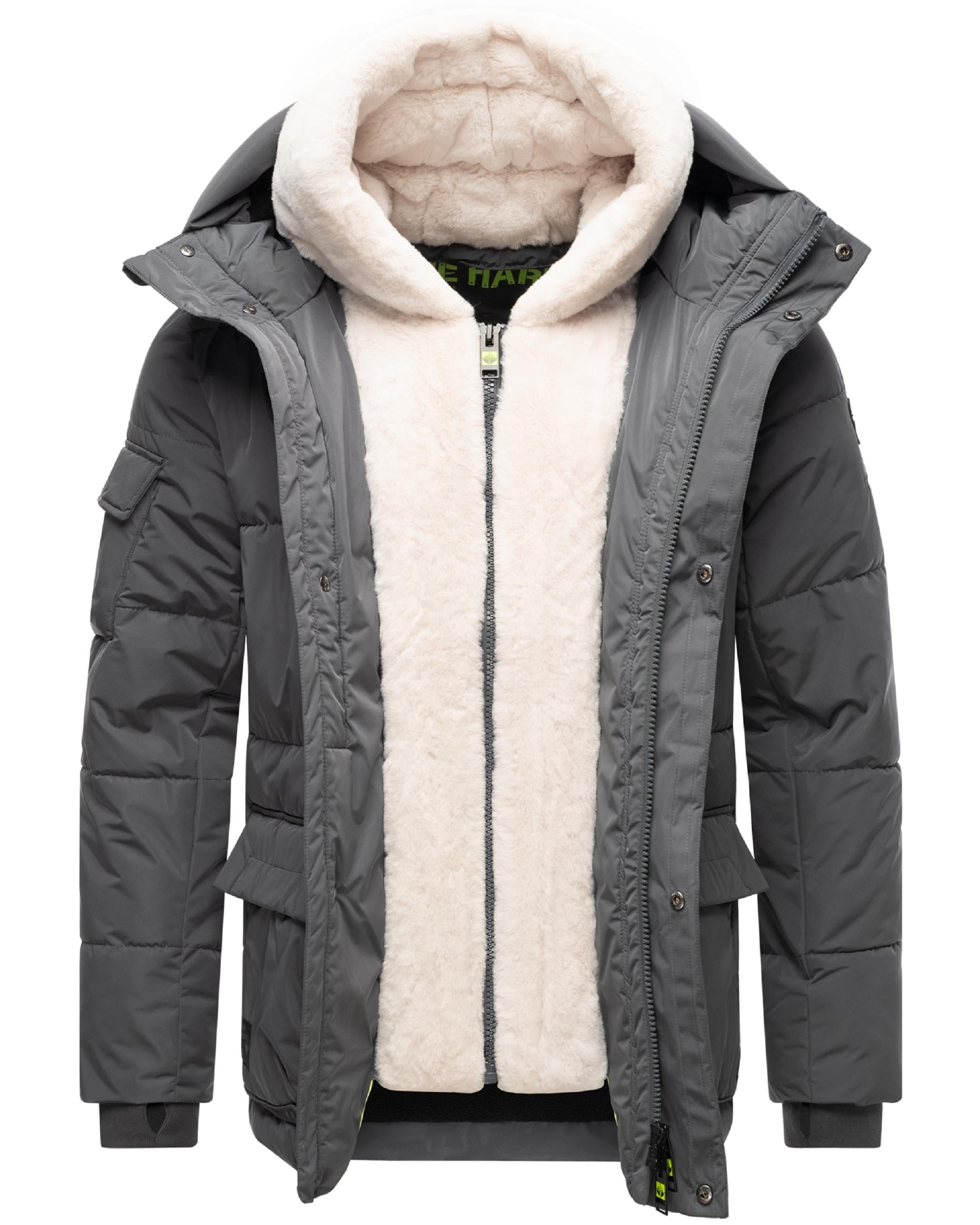 Stone Harbour Winterjacke »Winterjacke Lauroo XX«, mit Kapuze, urbane Herren Steppjacke mit kuscheligem Kunstpelz-Kragen