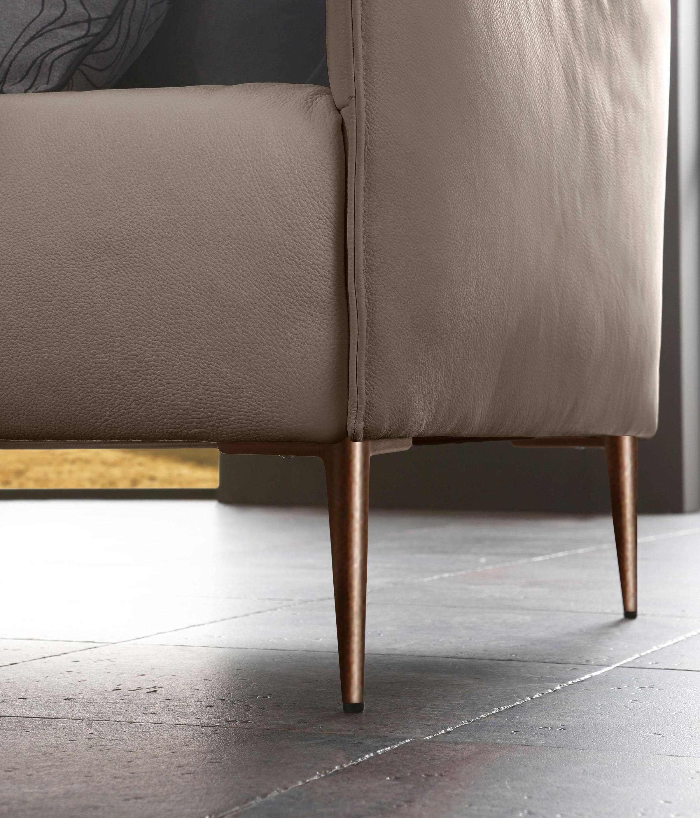 W.SCHILLIG 2,5-Sitzer »sally Design-Sofa, Loungesofa, bequem, schmale Armlehnen, Breite 194cm« mit Metallfüßen in Bronze pulverbeschichtet, Breite 194 cm