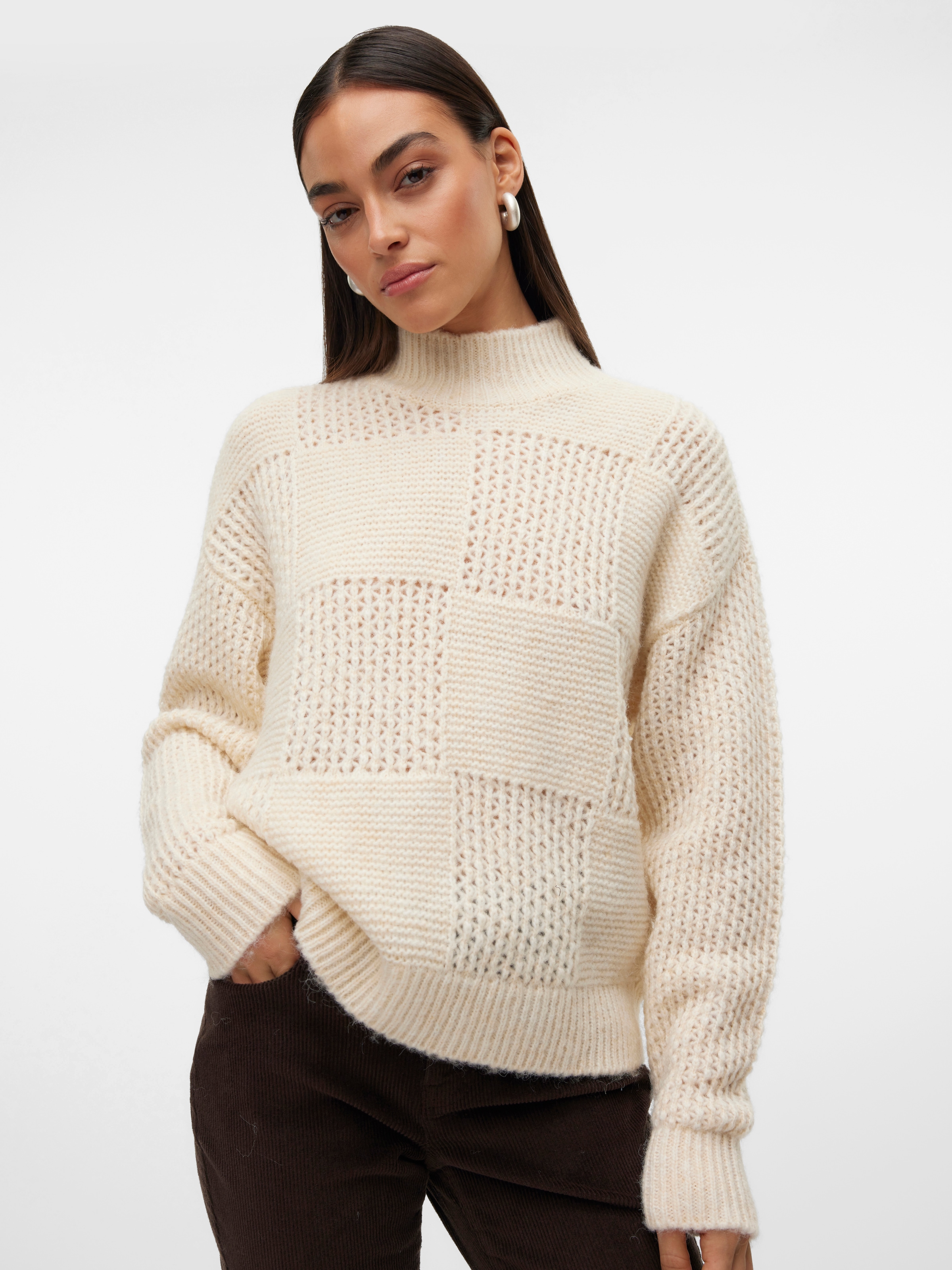 Vero Moda Strickpullover »VMMOON LS HIGHNECK PULLOVER GA BF«