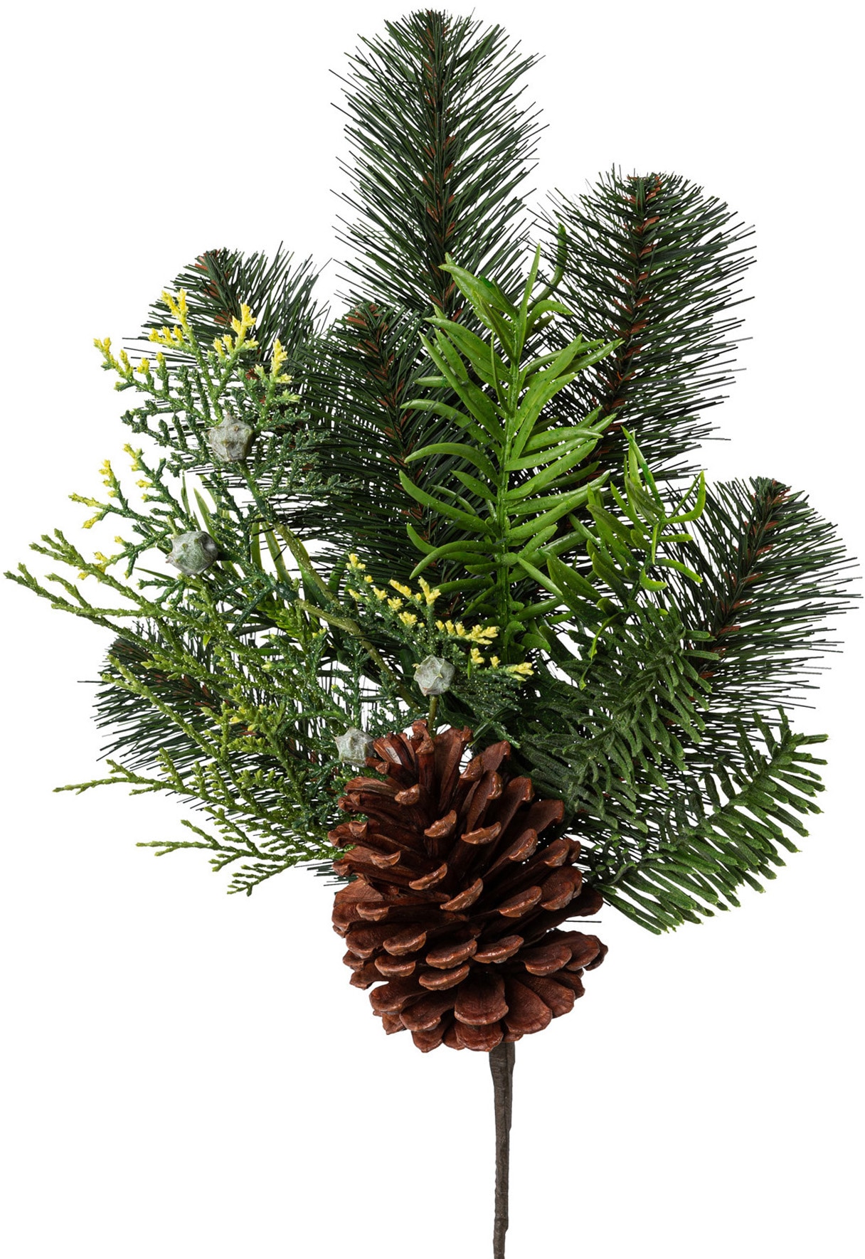 Creativ green Winterliche Kunstpflanze »Weihnachtsdeko«, Zweig mit Zapfen, 3er-Set