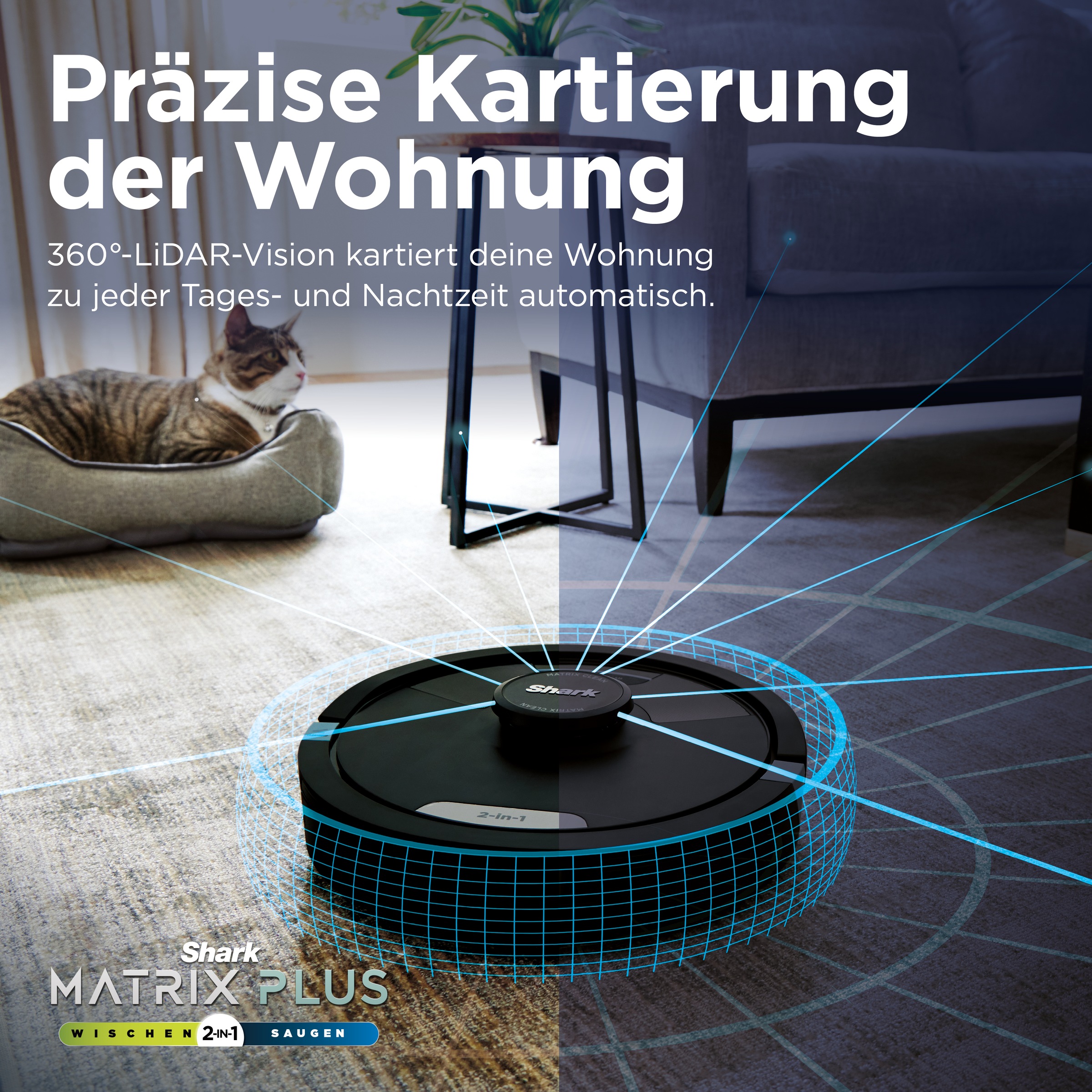 Shark Nass-Trocken-Saugroboter »RV2620WDEU«, Matrix Plus 2-in-1 Wischen & Saugen