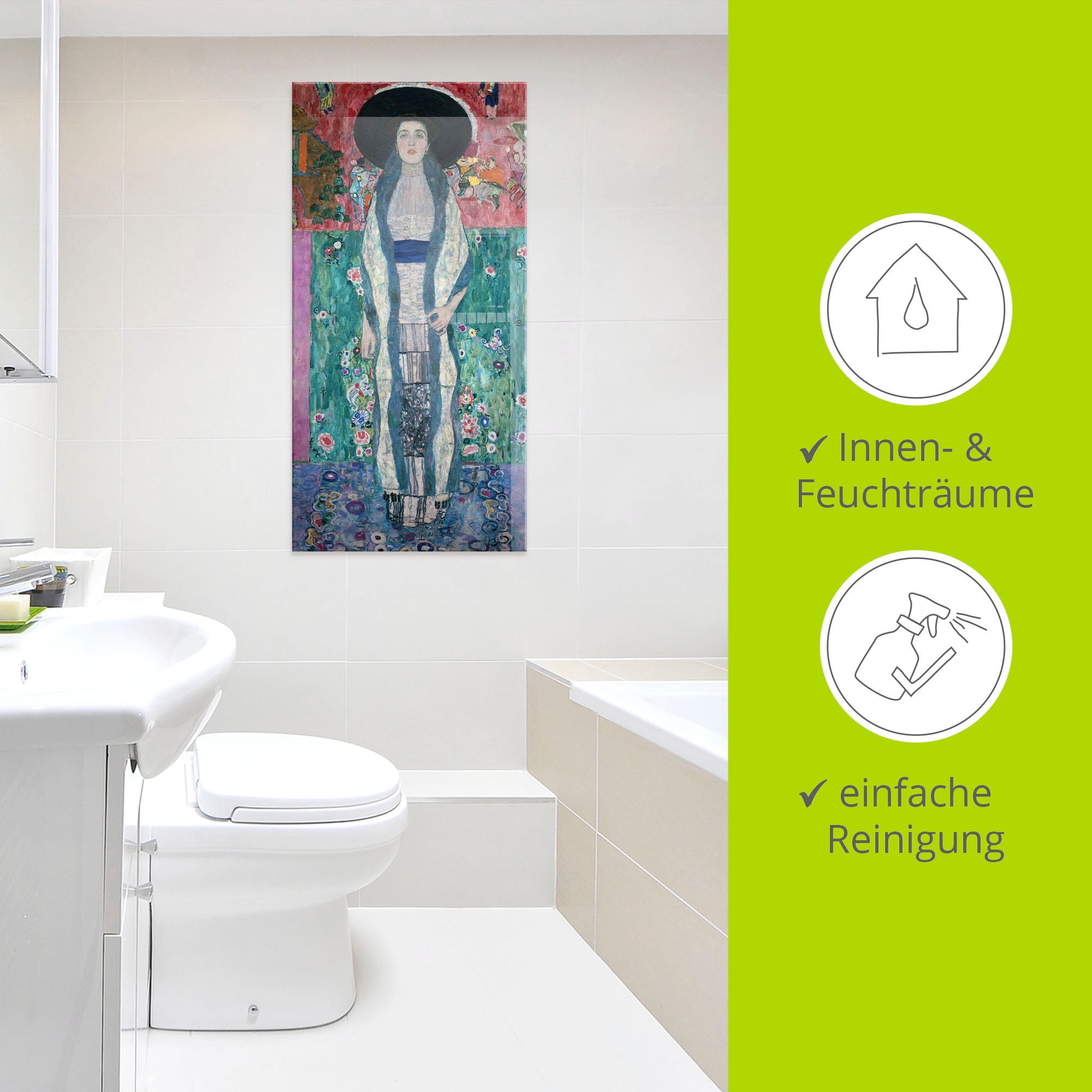 Artland Glasbild »Bildnis Adele Bloch-Bauer II. 1912« Frau 1 Stk. tlg. in verschiedenen Größen