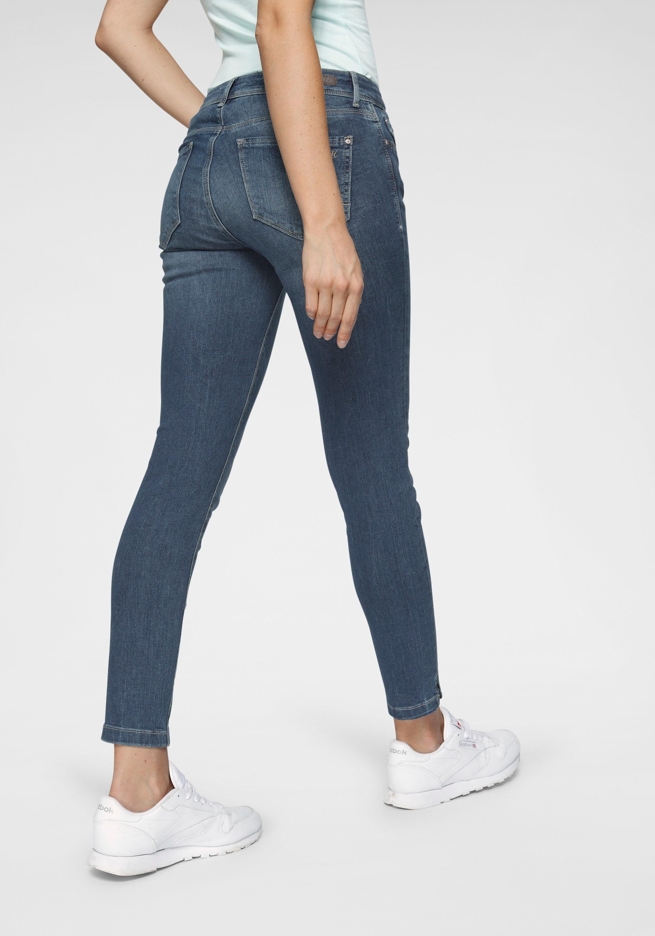 Mavi Skinny-fit-Jeans »ADRIANA ANKLE«, in Crash- und Crinkle-Optik