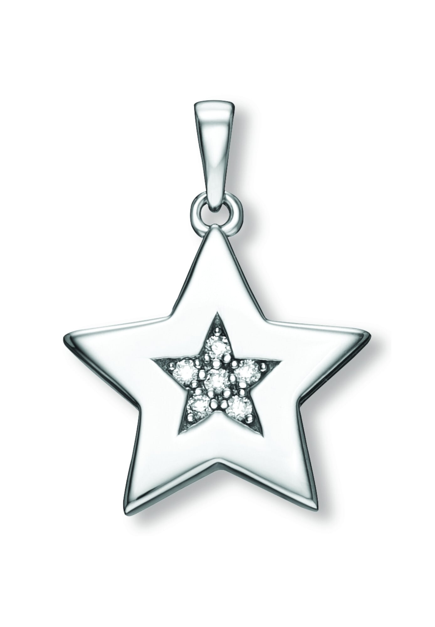 ONE ELEMENT Kettenanhänger »Zirkonia Stern Anhänger aus 925 Silber«