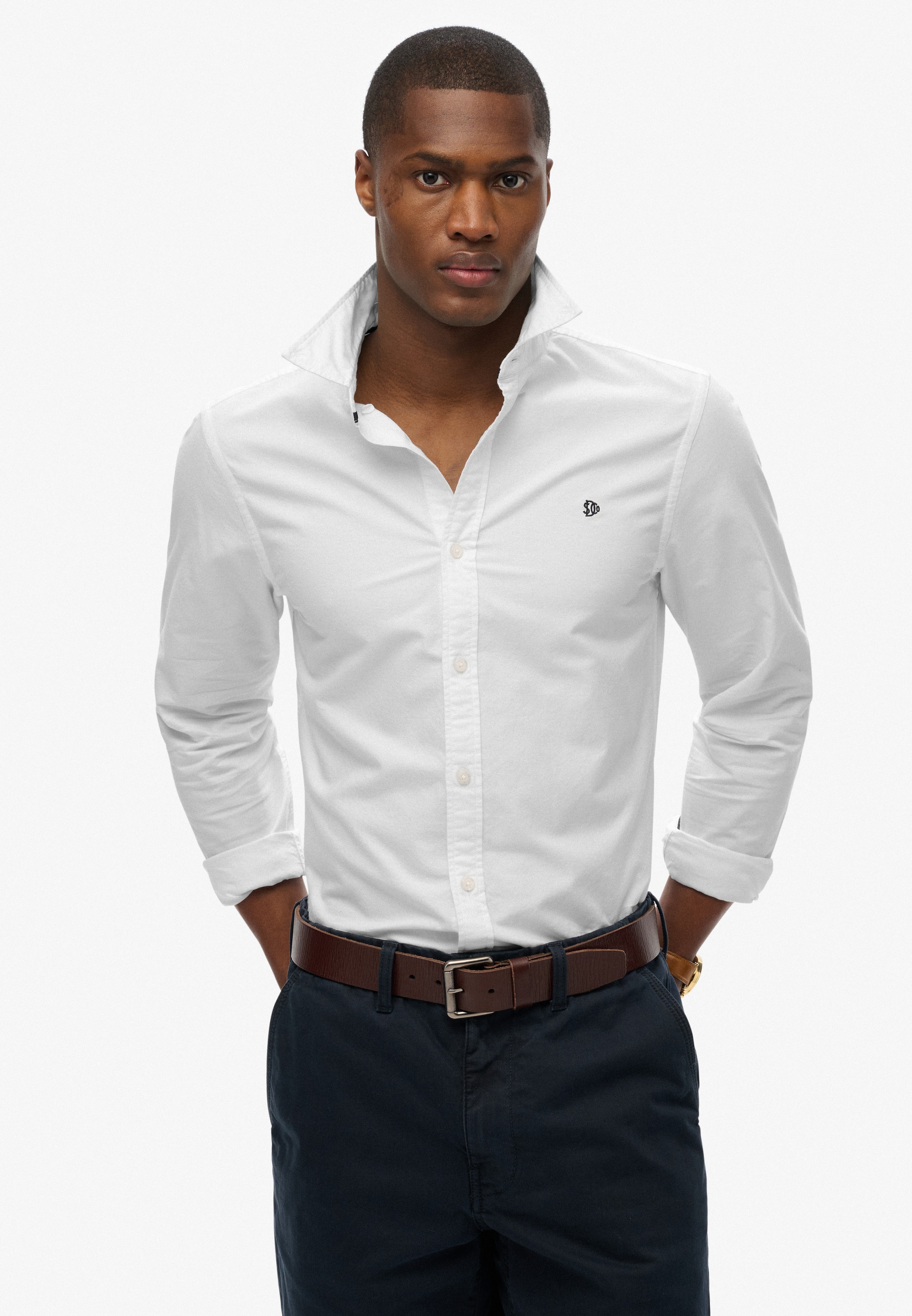 Superdry Herren Langarmhemd »CLASSIC OXFORD L/S SHIRT« in weiß, Größe M