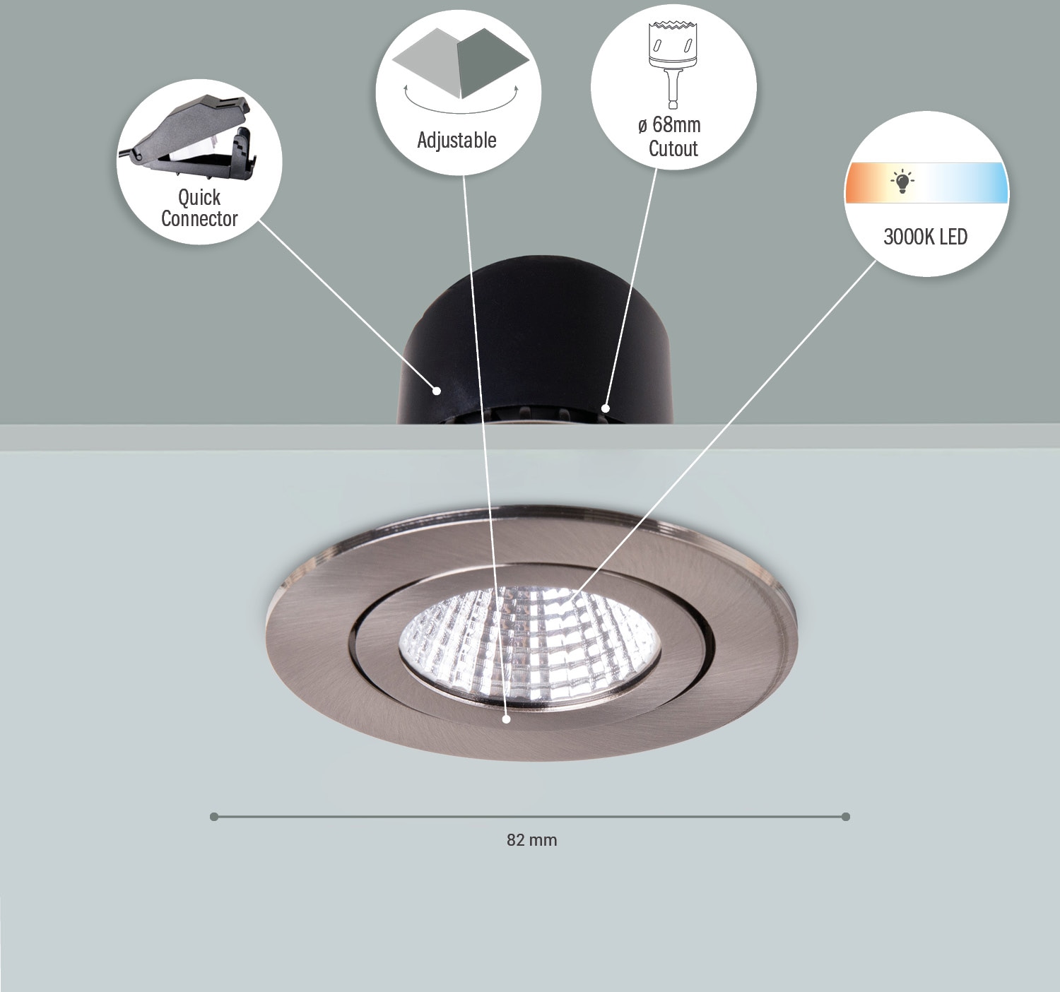 Paco Home Einbauleuchte dimmbar LED Shop Spotlight Flach Online Strahler LED »Rita«, OTTO Schwenkbar im Einbaustrahler