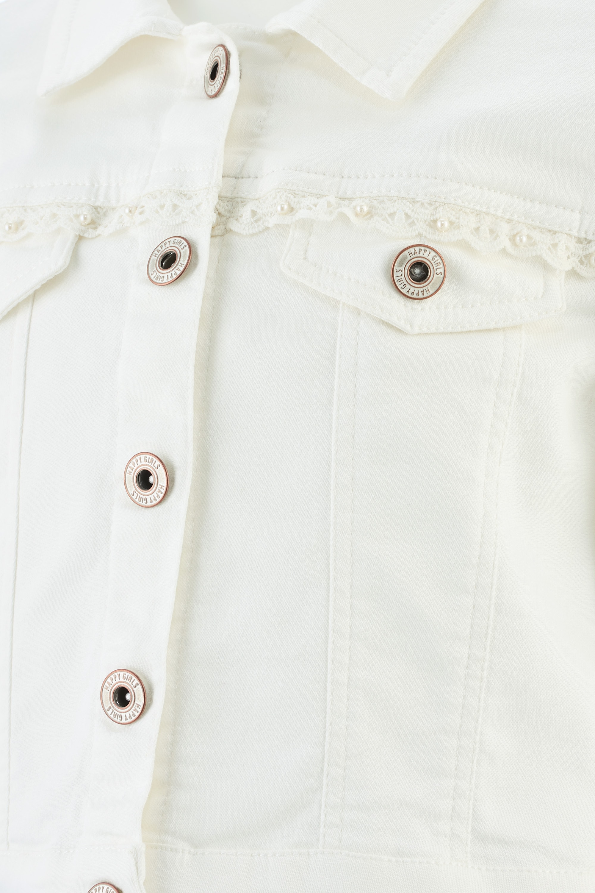 happy girls Jeansjacke ohne Kapuze mit tollem Spitzendetail