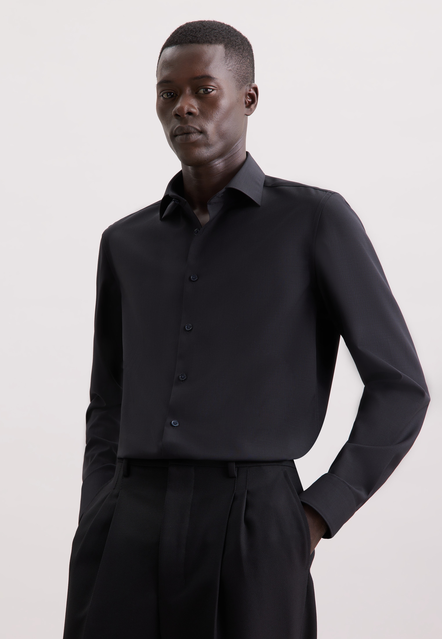 seidensticker Businesshemd »Schwarze Rose« Slim 1/1 Kentkragen Uni