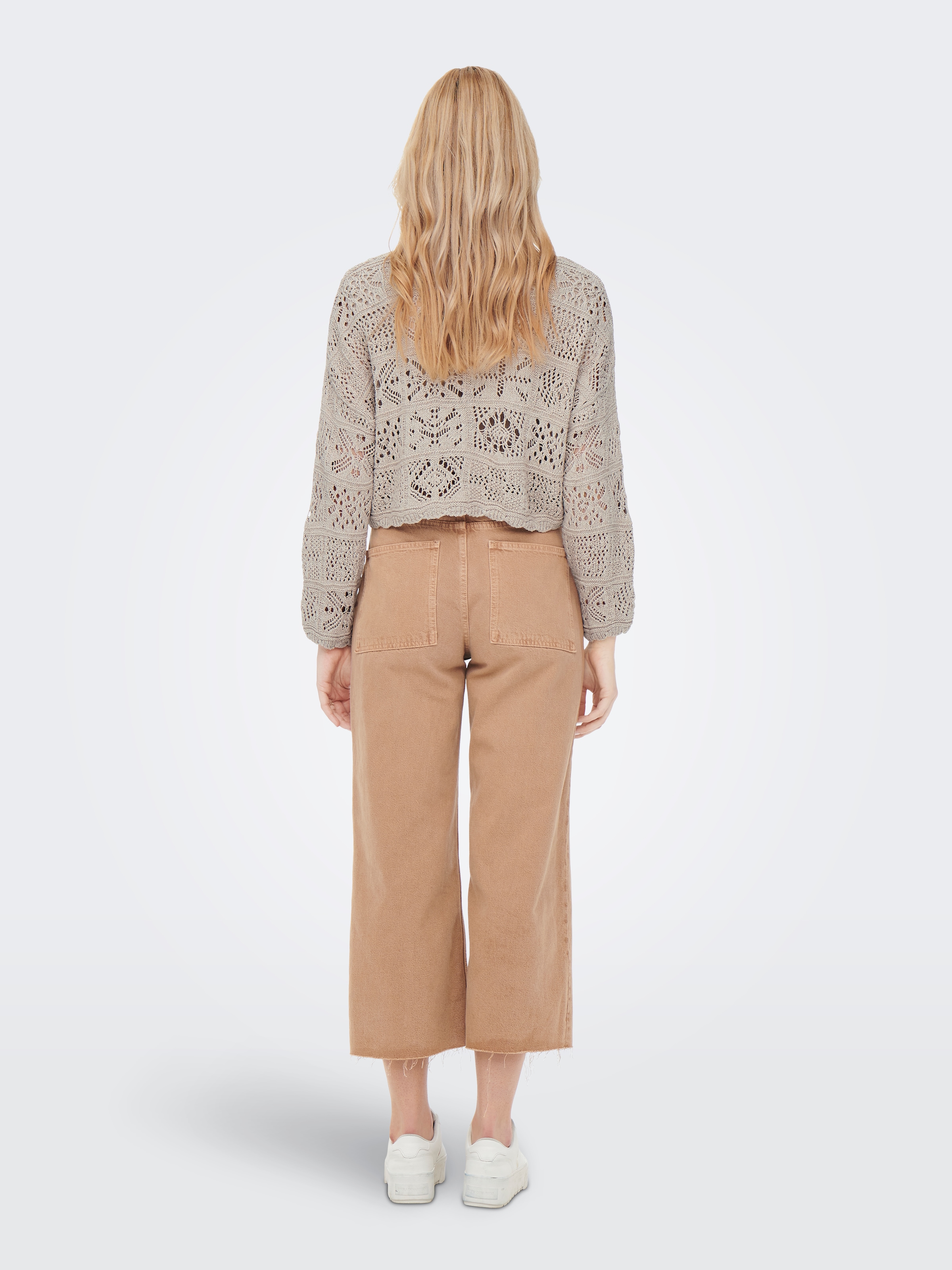 ONLY Strickjacke »ONLBEACH LIFE 7/8 O-N CARDIGAN KNT NOOS« mit Häkel-Details