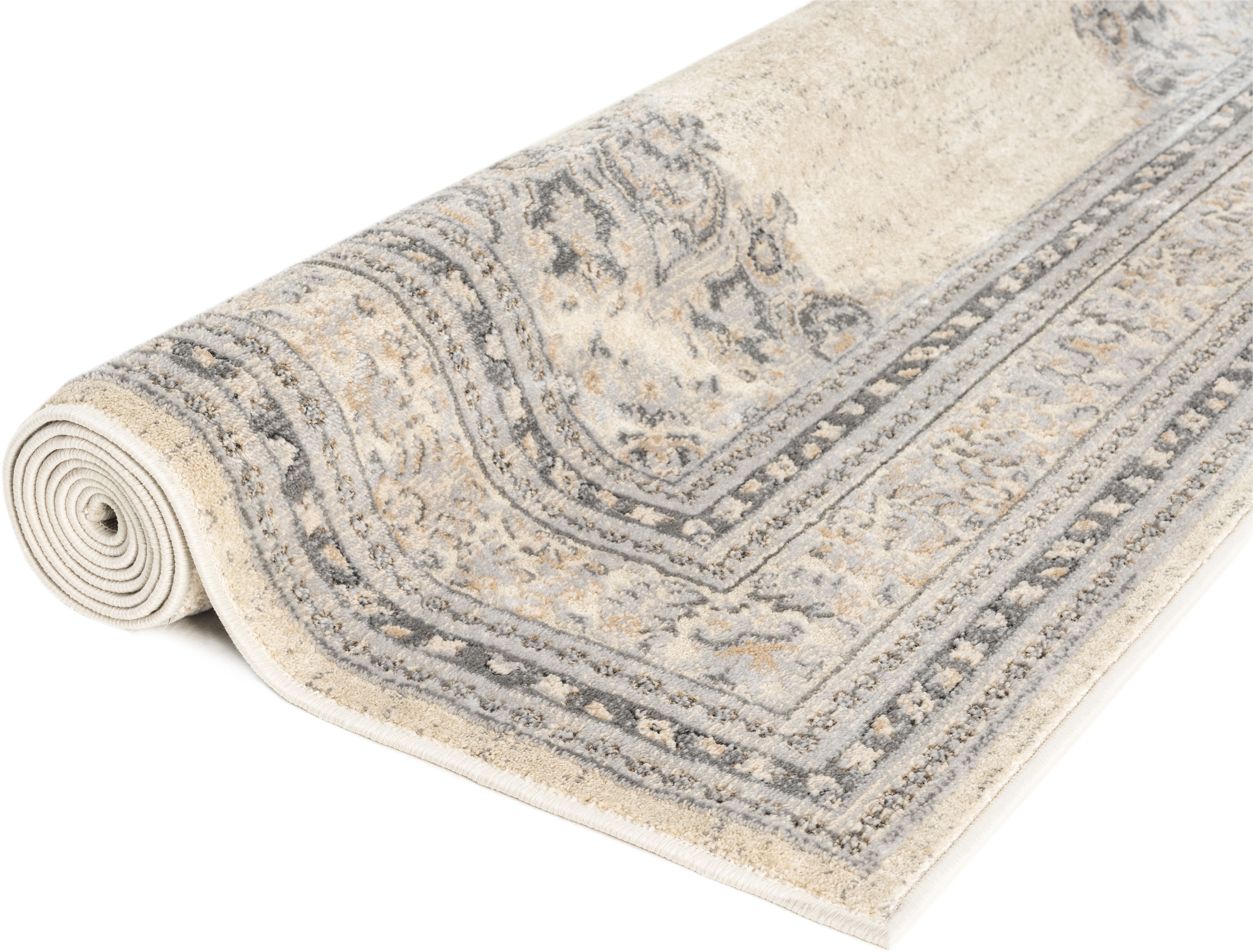 OTTO home Teppich »Banli, Vintage-Look, Orient-Optik« rechteckig 9 mm Höhe dezenter Glanz, Schrumpf-Garn-Effekt, Wohnzimmer, Schlafzimmer