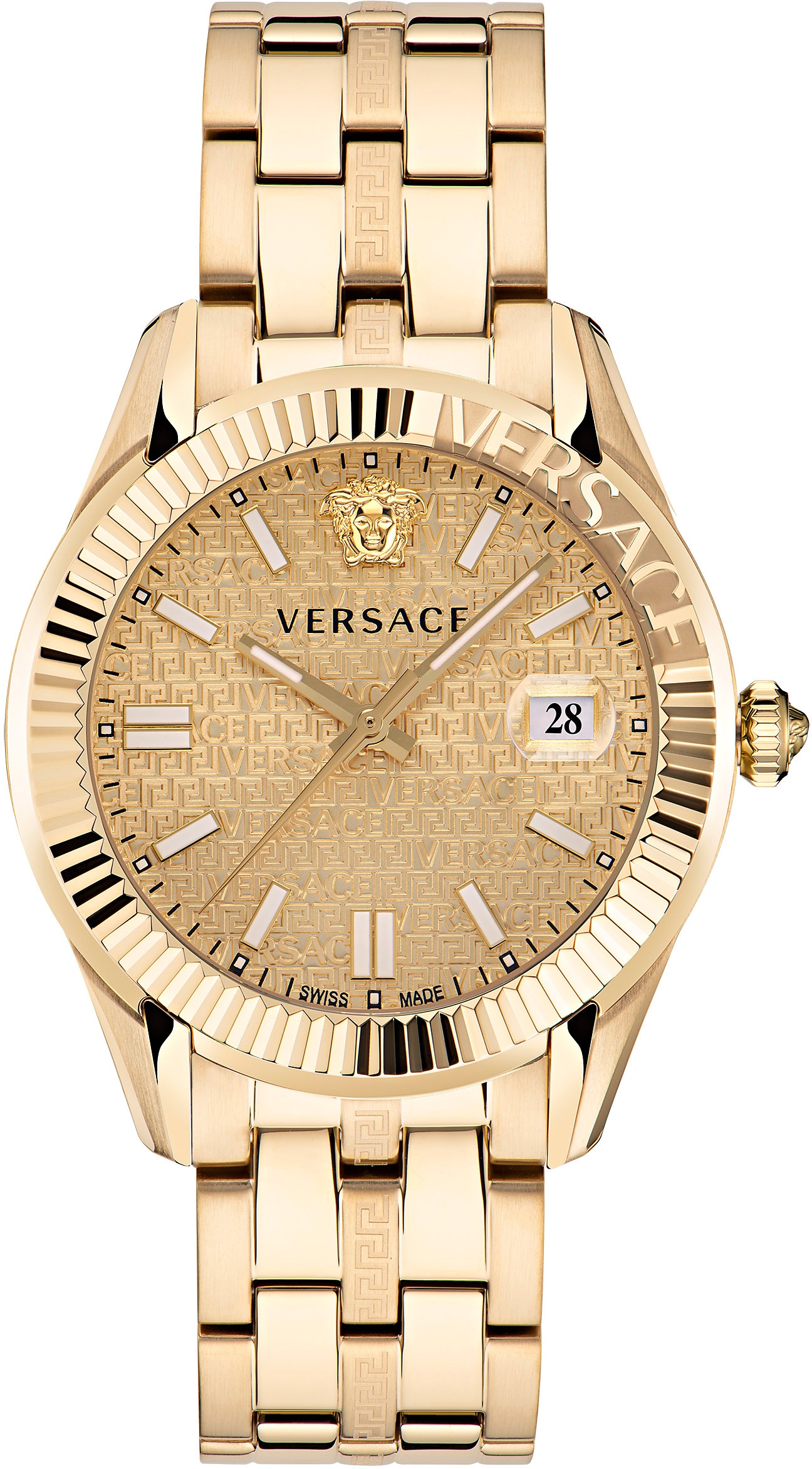 Versace Quarzuhr »GRECA TIME, VE3K00522«, Armbanduhr, Damenuhr, Saphirglas, Datum, Swiss Made