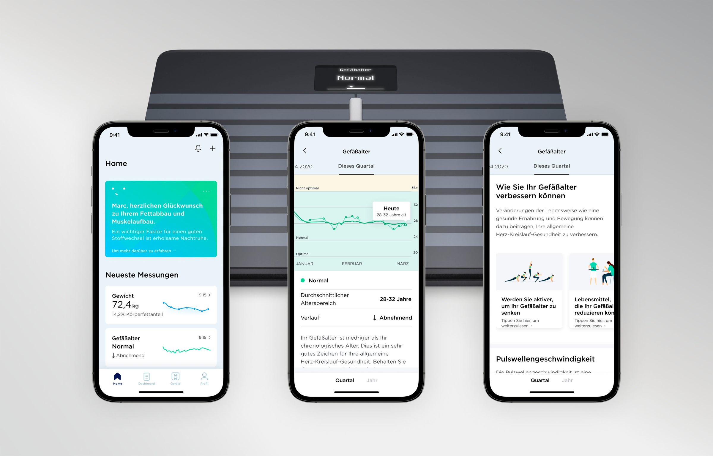 Withings Körper-Analyse-Waage »Body Cardio, Bluetooth und W-Lan fähig«, zeigt Körperfettanteil (KFA), Muskelmasse, Wasseranteil