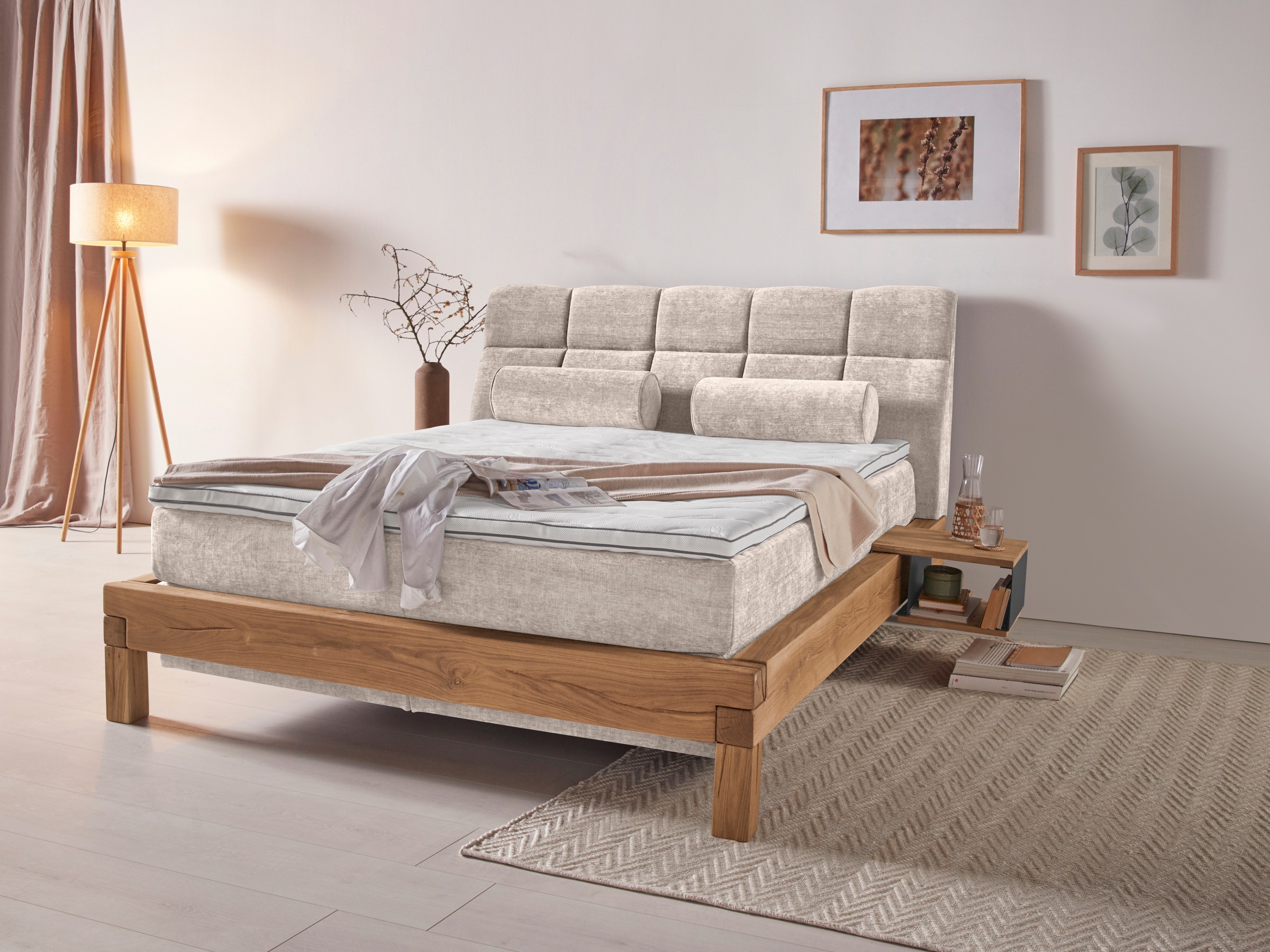 Home affaire Boxspringbett »Villads« Liegefläche: 160/200 cm aus Balkeneiche, Inside-Boxspring-Unterbau