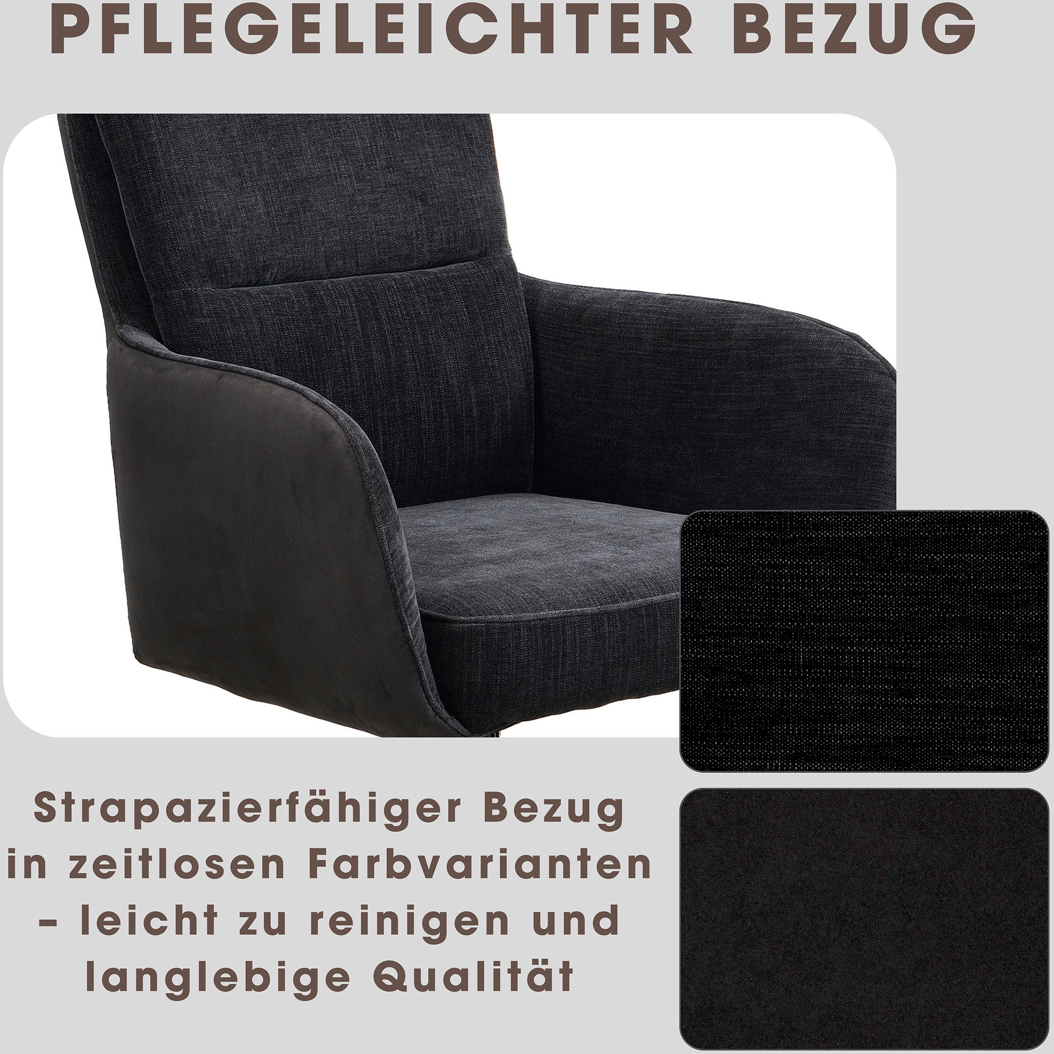 byLIVING Esszimmerstuhl »Tino« (Set) 2 Stk. Microfaser | Webstoff 360 Grad drehbar mit Federkernpolsterung, hochwertige Polsterbezüge