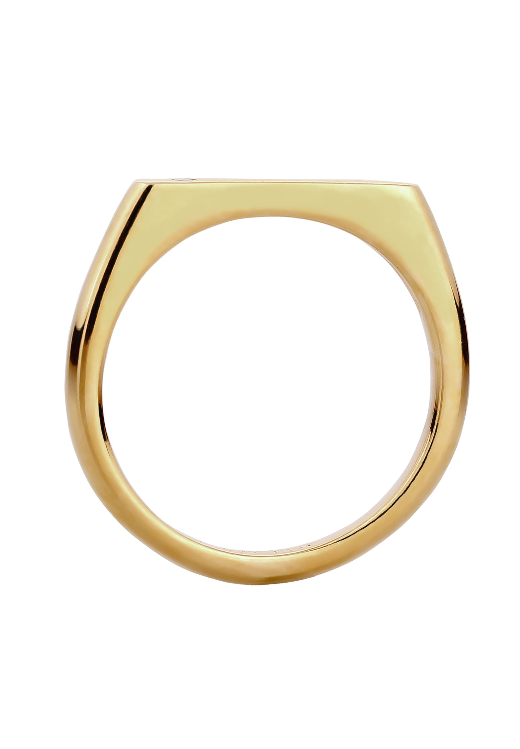 Kuzzoi Silberring »Ring Siegelring Laborgezüchteter Diamant Weis (0.02 ct) 375 Gelbgold«