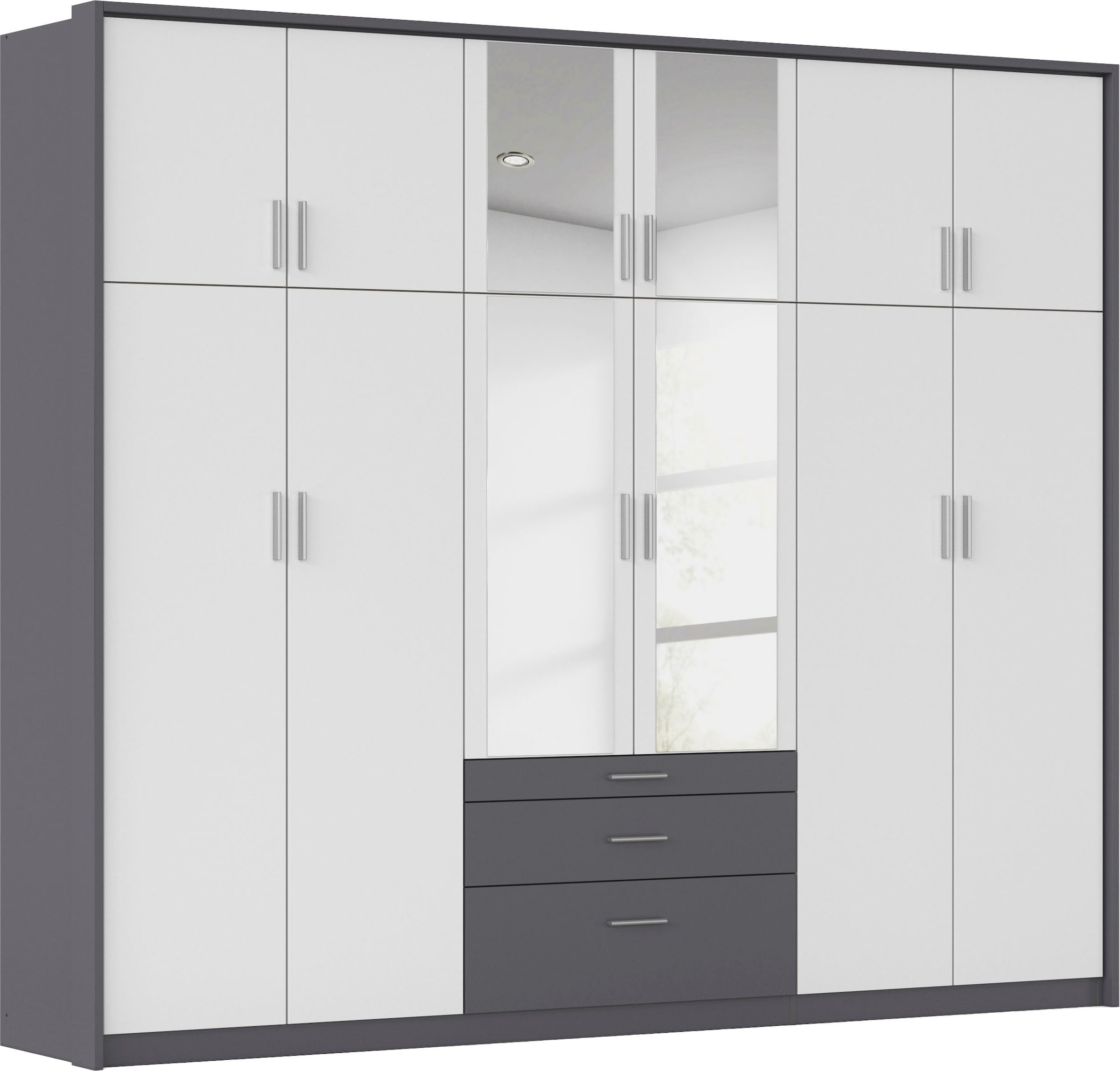 rauch Kleiderschrank »Schrank Drehtürenschrank Garderobe Ankleide Schlafzimmer HILDESHEIM« Breiten: 185/275 cm, Höhe 231 cm,  oberste Schublade mit praktischer Facheinteilung MADE IN GERMANY