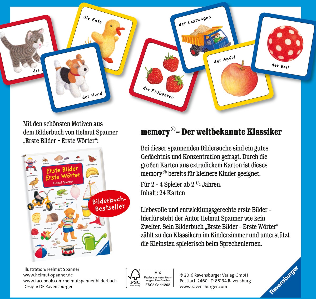 Ravensburger Spiel »Erste Bilder Erste Wörter memory®«, FSC® - schützt Wald - weltweit; Made in Europe