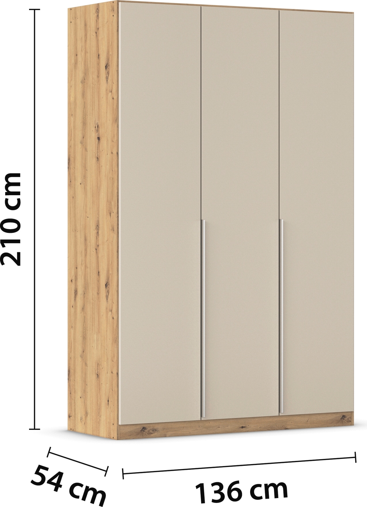 rauch Drehtürenschrank »Kleiderschrank Schrank Garderobe AGORDO TOPSELLER Schlafzimmer«, (in zwei Griff-Farben, Breiten 91-360 cm, Dekor- oder Hochglanzfront), durchdachte Innenausstattung, in 7 Breiten und 2 Höhen MADE IN GERMANY