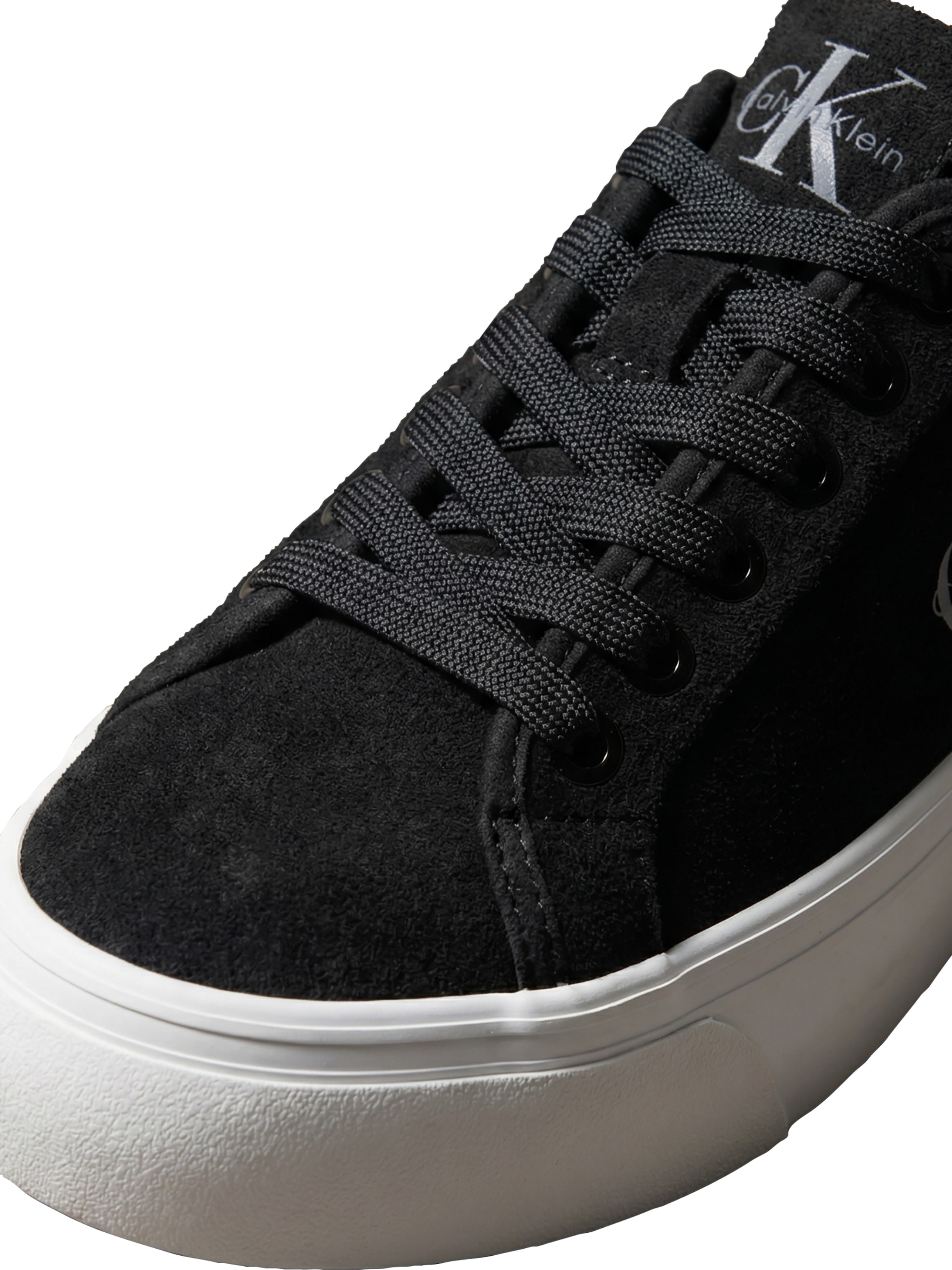 Calvin Klein Plateausneaker »VULC FLATF LACEUP SUEDE«  Freizeitschuh, Schnürschuh, Halbschuh mit seitlichem  Logoschriftzug