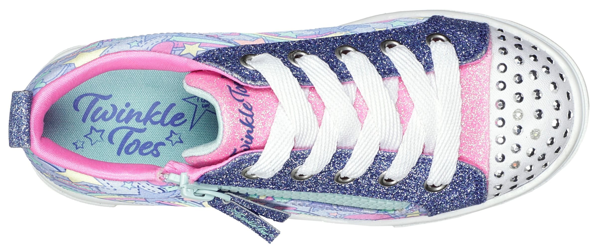 Skechers Kids Sneaker »TWINKLE SPARKS-RAINBOW SHINES«, mit praktischem Reißverschluss, Freizeitschuh, Halbschuh, Schnürschuh
