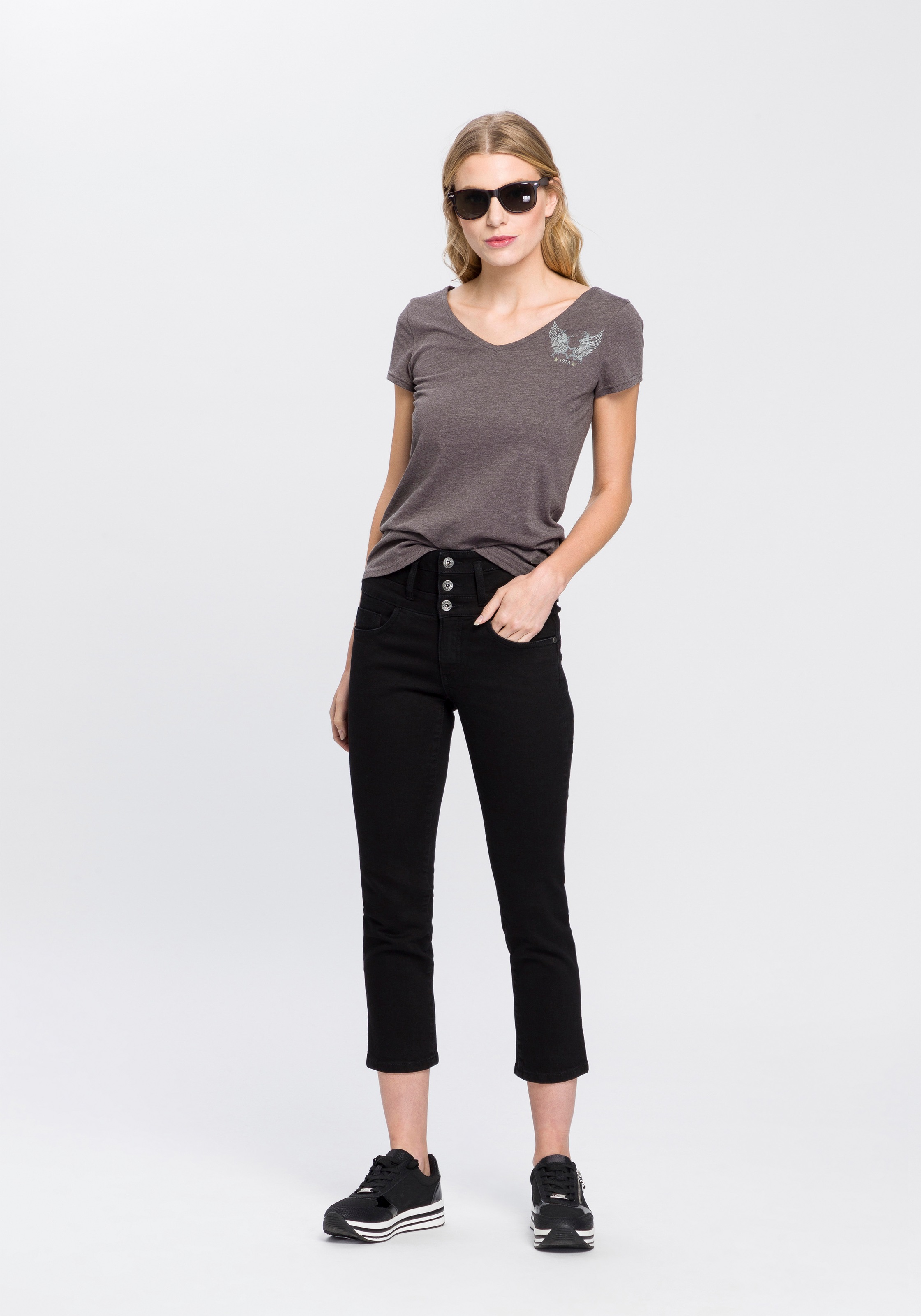 Arizona 7/8-Jeans »mit extra breitem Bund«, High Waist online bei OTTO