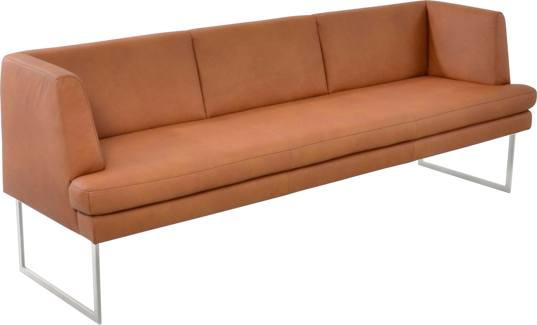 K+W Komfort & Wohnen Polsterbank »Cube« Hammerkissenoptik, 2 Breiten, Hochkantkufe in Edelstahloptik