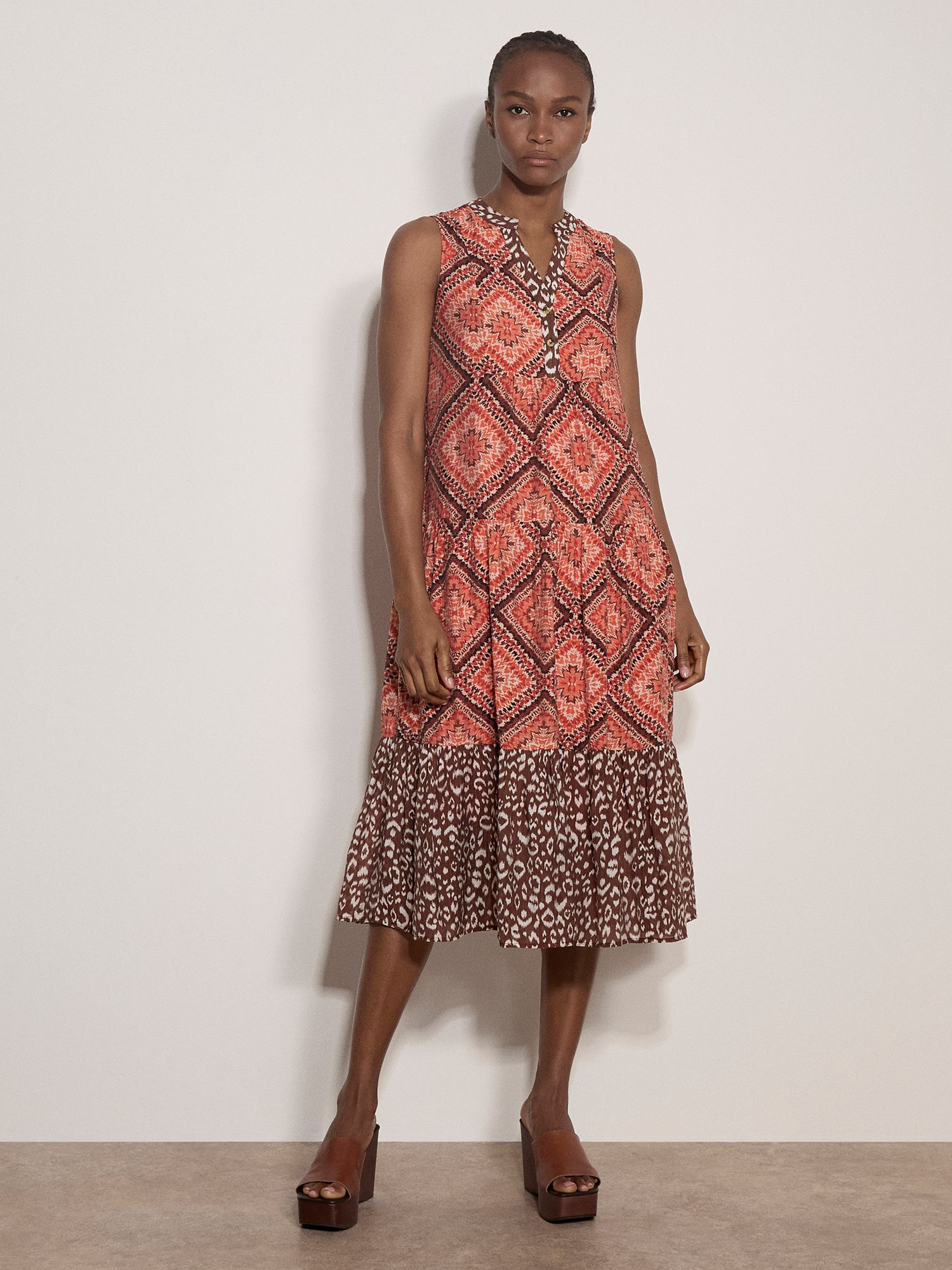 Apricot Druckkleid »Geometrisches Patchwork-Midi-Kleid« Druck