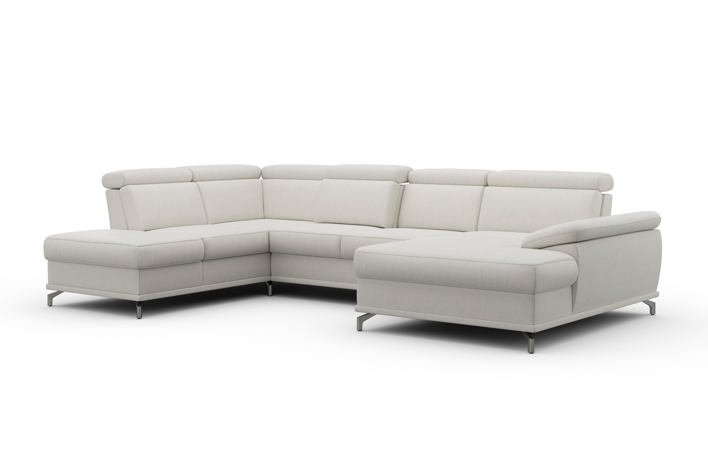 sit&more Wohnlandschaft »Cabrio U-Form, B: 359 cm, mit Sitztiefen-, Arm- & Kopfteilverstellung«, 3 Nierenkissen, Federkern, optional Bettfunktion und Stauraum