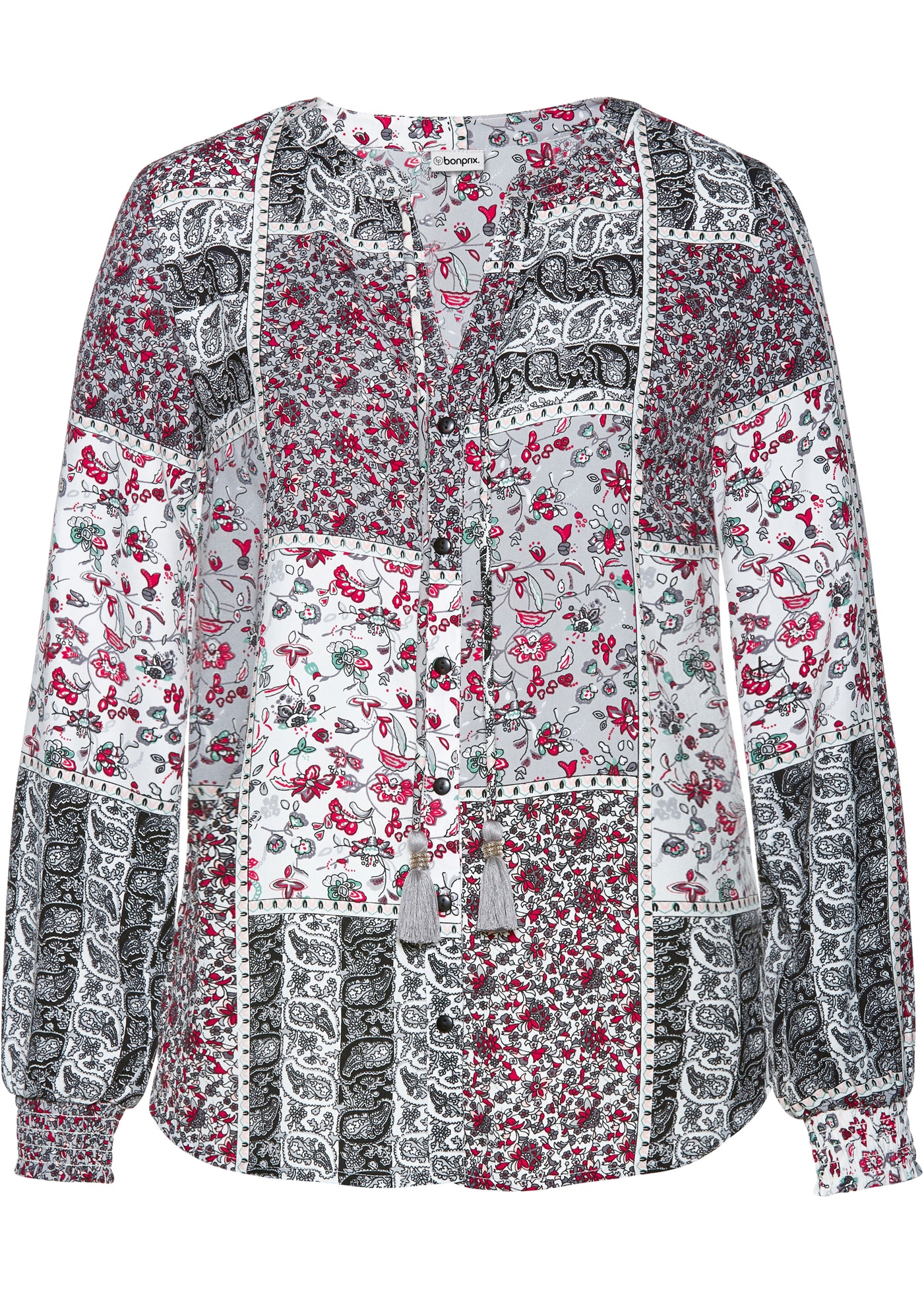 bonprix Langarmbluse 1 Regular Fit, eleganter Stil, mit langem Arm, aus Polyester