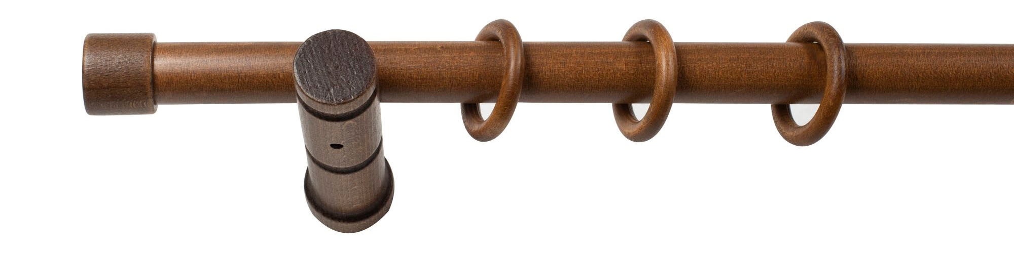SN DECO GROUP Gardinenstange »Cafiro« 1 läufig-läufig Fixmaß 28 mm, Holz, verschiedene Längen und Farben, Komplettset