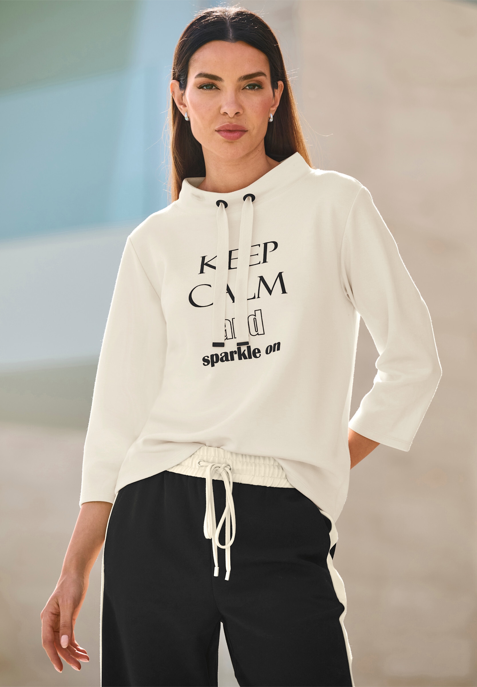 heine Sweatshirt »Sweatshirt Sweatshirt mit weitem Stehkragen«
