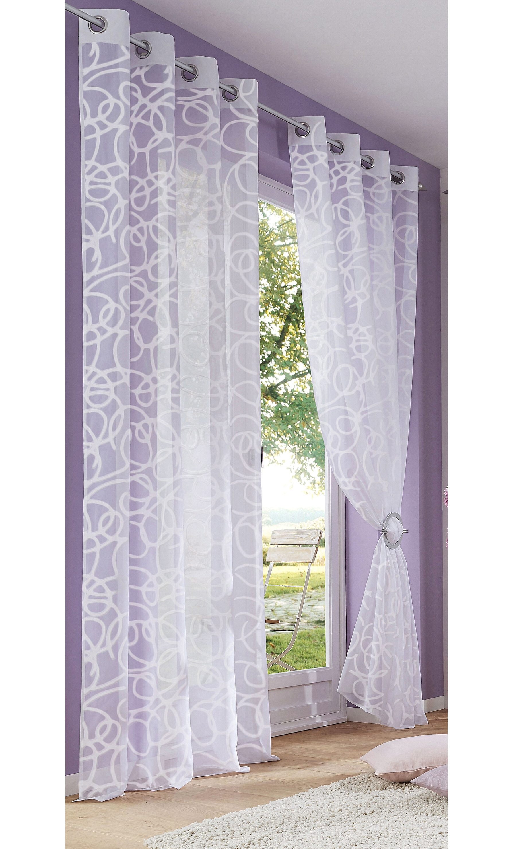 Gardine (2 2-er Set, Polyester im »Tanaro«, my Bedruckt, Shop kaufen St.), Online OTTO home Transparent,