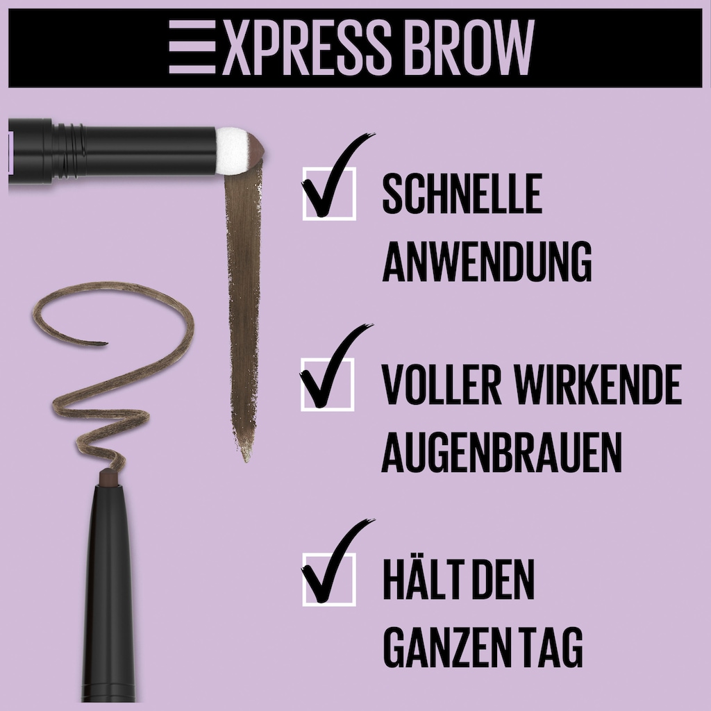 MAYBELLINE NEW YORK Augenbrauen-Stift »Maybelline New York Express Brow Satin Duo«, Augen-Make-Up, Duo-Applikator