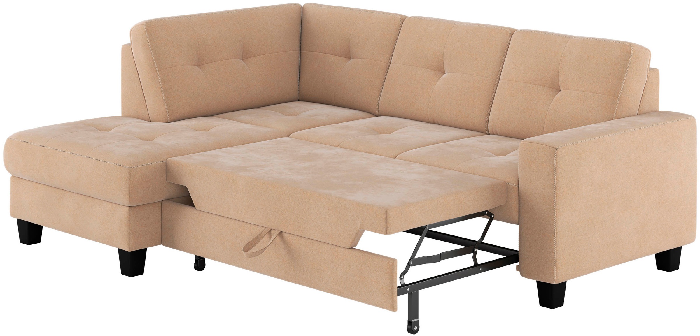 Places of Style Ecksofa »Varese«, Kreuznaht in beige