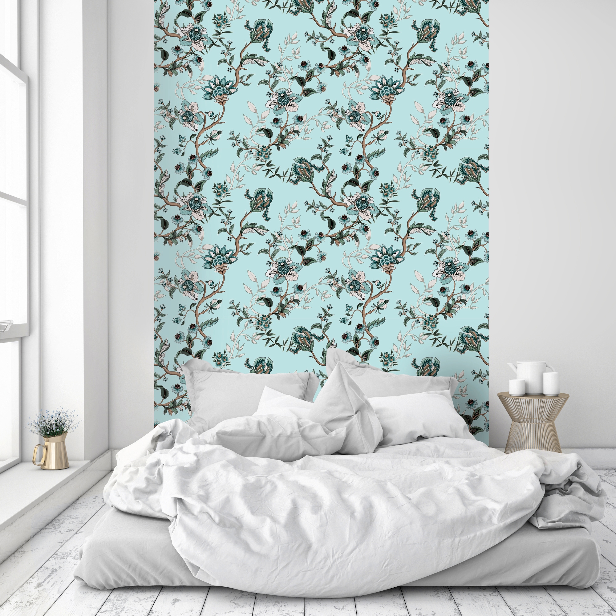 queence Vinyltapete »Chantal« Motiv | bedruckt | botanisch | geblümt | gemustert | natürlich glatt 90x250cm, selbstklebend, kinderleichte Anbringung, , Sticker