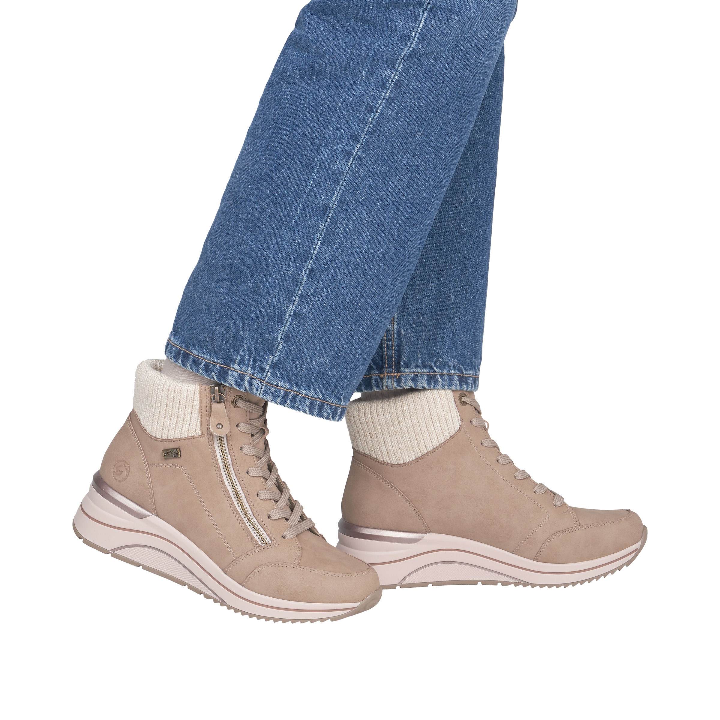Remonte Keilstiefelette  Keilboots, Schnürstiefelette mit wasserabweisender TEX-Membrane