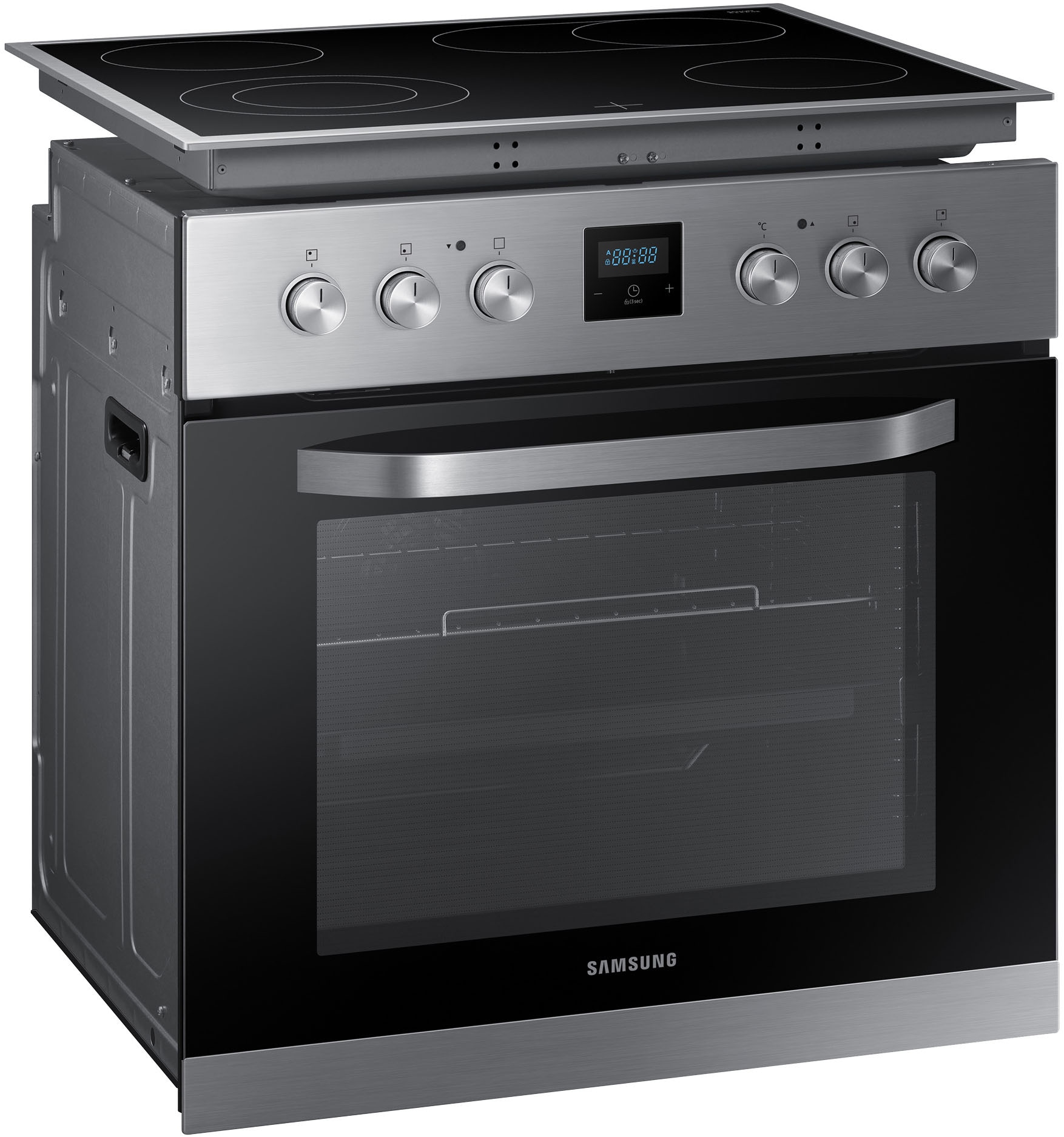 Samsung Elektro-Herd-Set »NB69R2300RS« mit 1-fach-Teleskopauszug Herd-Set mit SCHOTT CERAN® Kochfläche