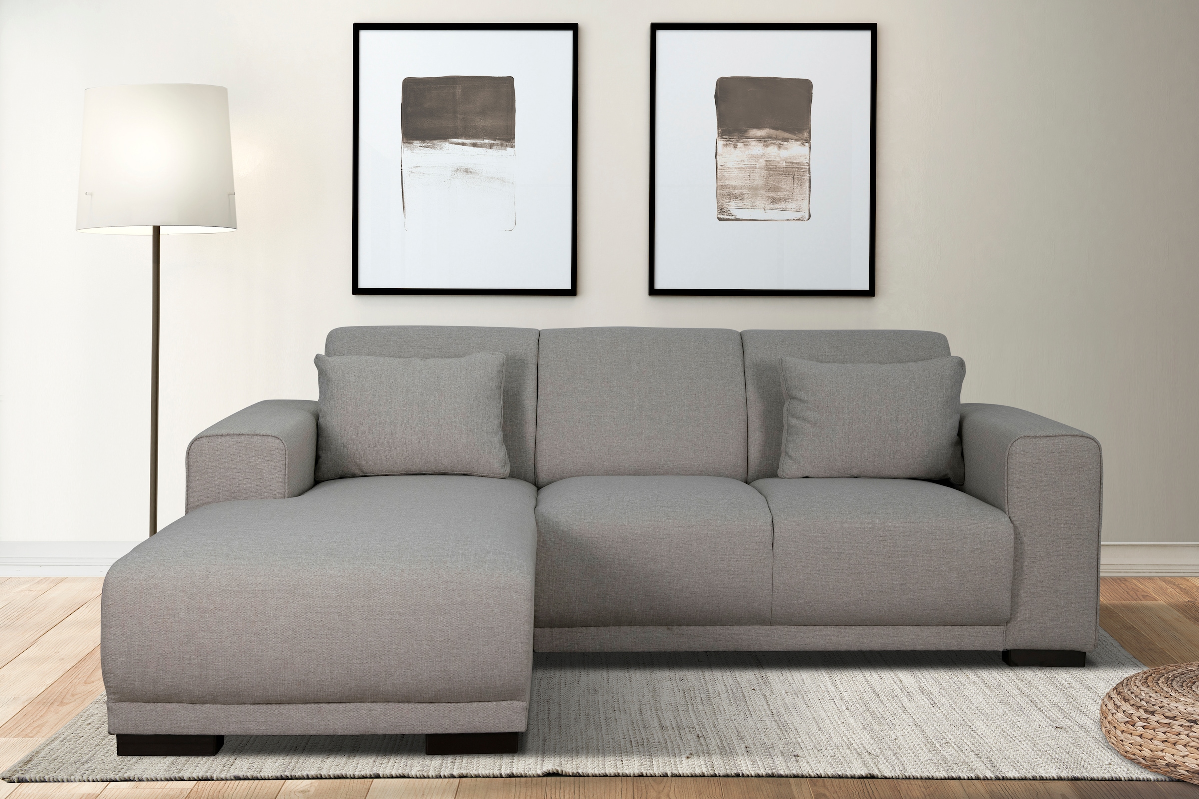 OTTO home Ecksofa »BORNHOLM L-Form, B: 234 cm - OTTO. Verlässliche Qualität.« Recamiere links oder rechts bestellbar, Wellenfederung, inkl. 2 Kissen