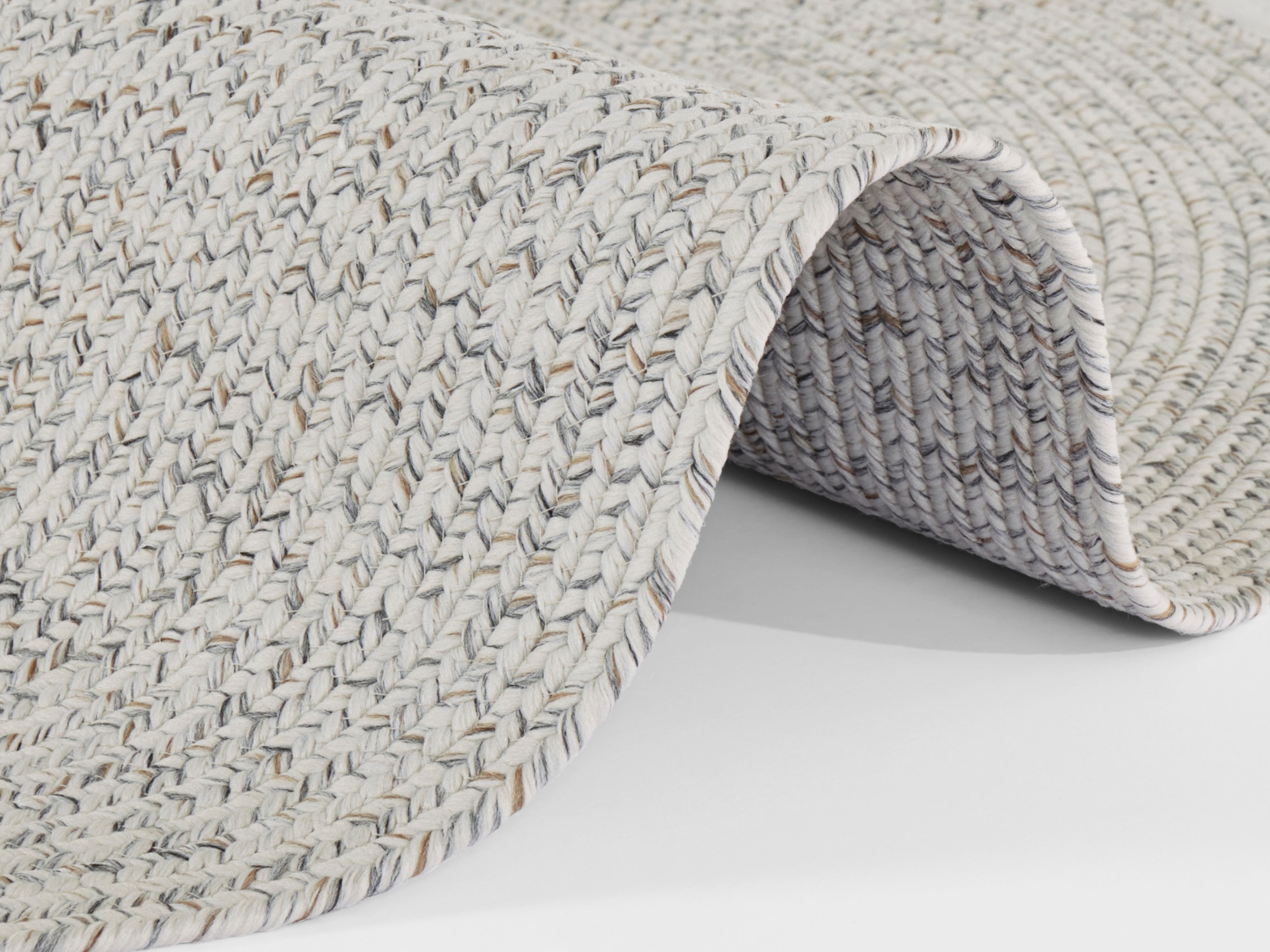 HANSE Home Teppich »Trenzado« rund 10 mm Höhe In- & Outdoor, Handmade-Look, Gewebt, Wetterfest, Balkon, Wohnzimmer