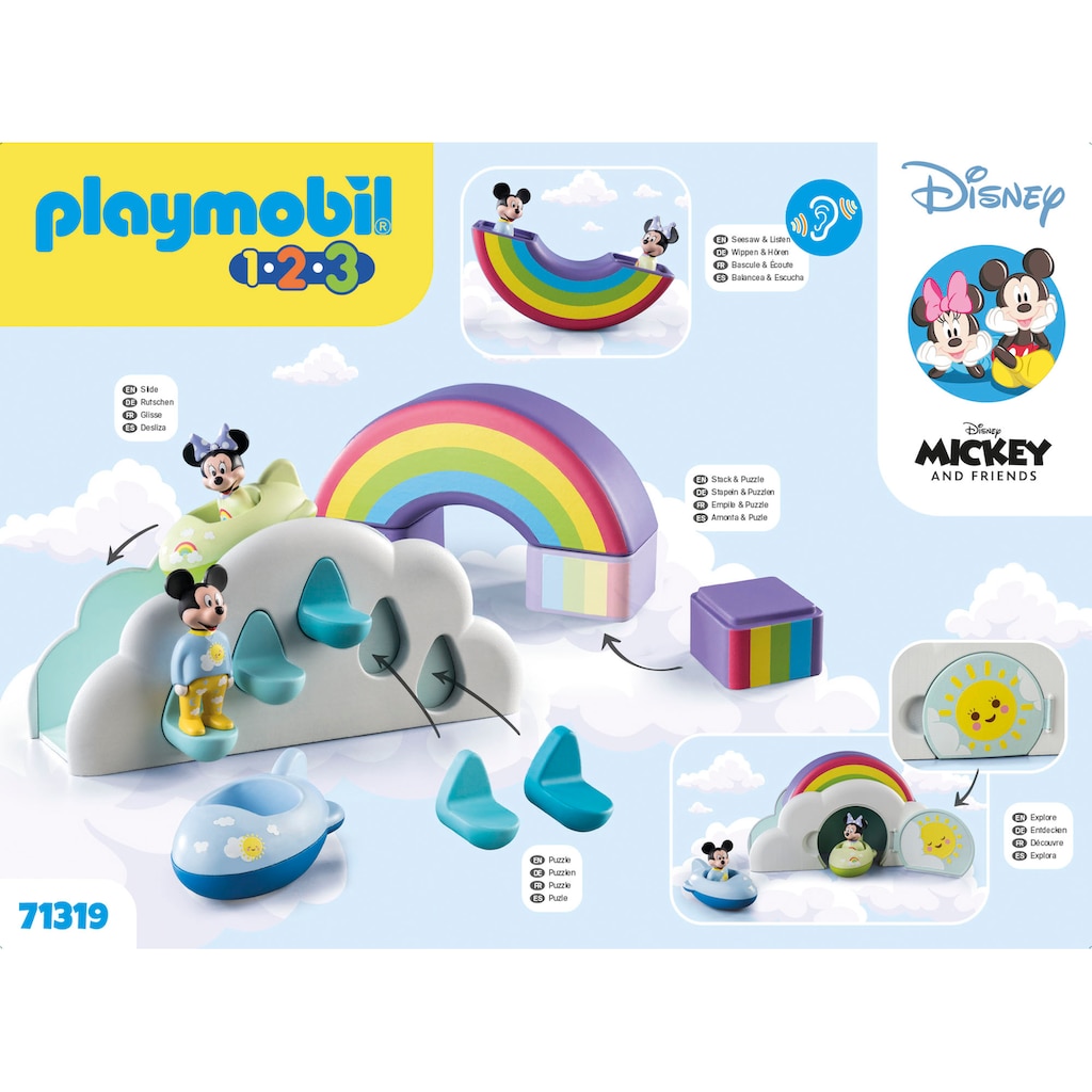 Playmobil® Konstruktions-Spielset »Mickys & Minnies Wolkenhaus (71319), Playmobil 1-2-3«, (16 St.)