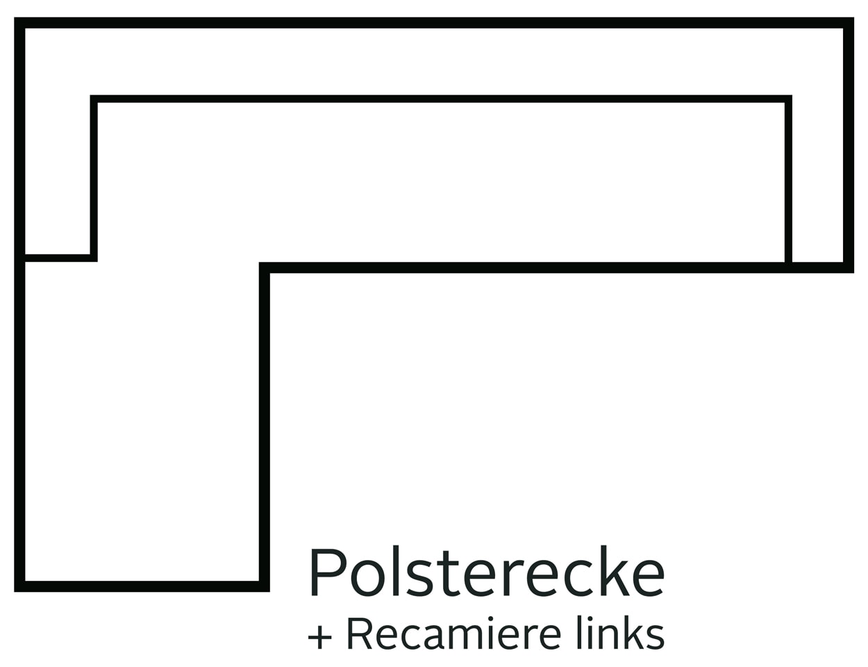 Home affaire Ecksofa »Juist L-Form«, mit Kopfteilverstellung und schwarzen Metallkufen