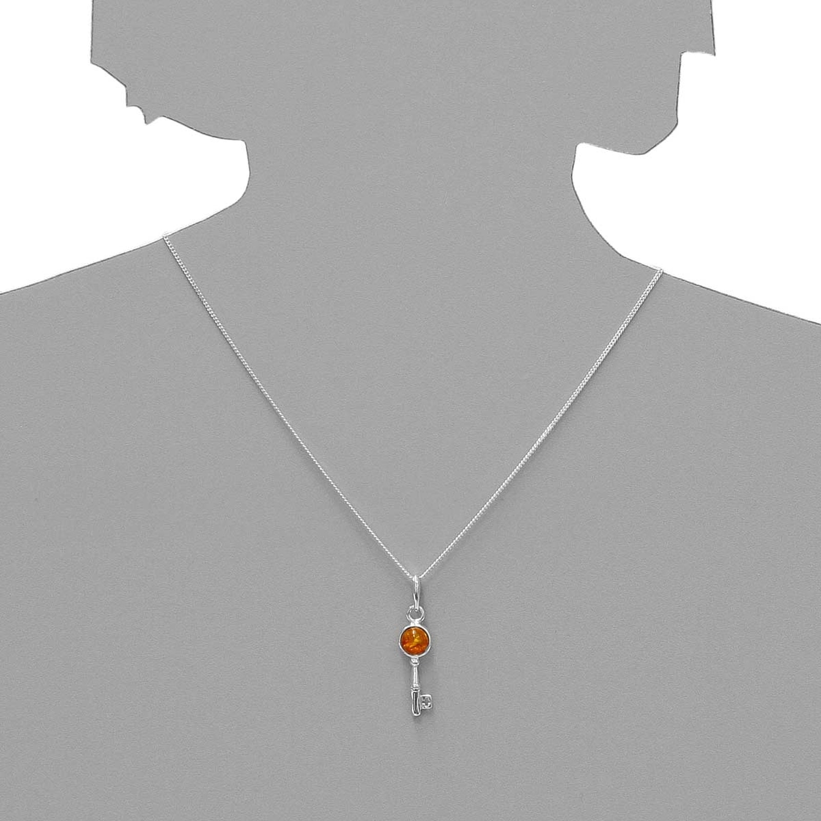 OSTSEE-SCHMUCK Kettenanhänger »- Schlüssel - Silber 925/000 - Bernstein«