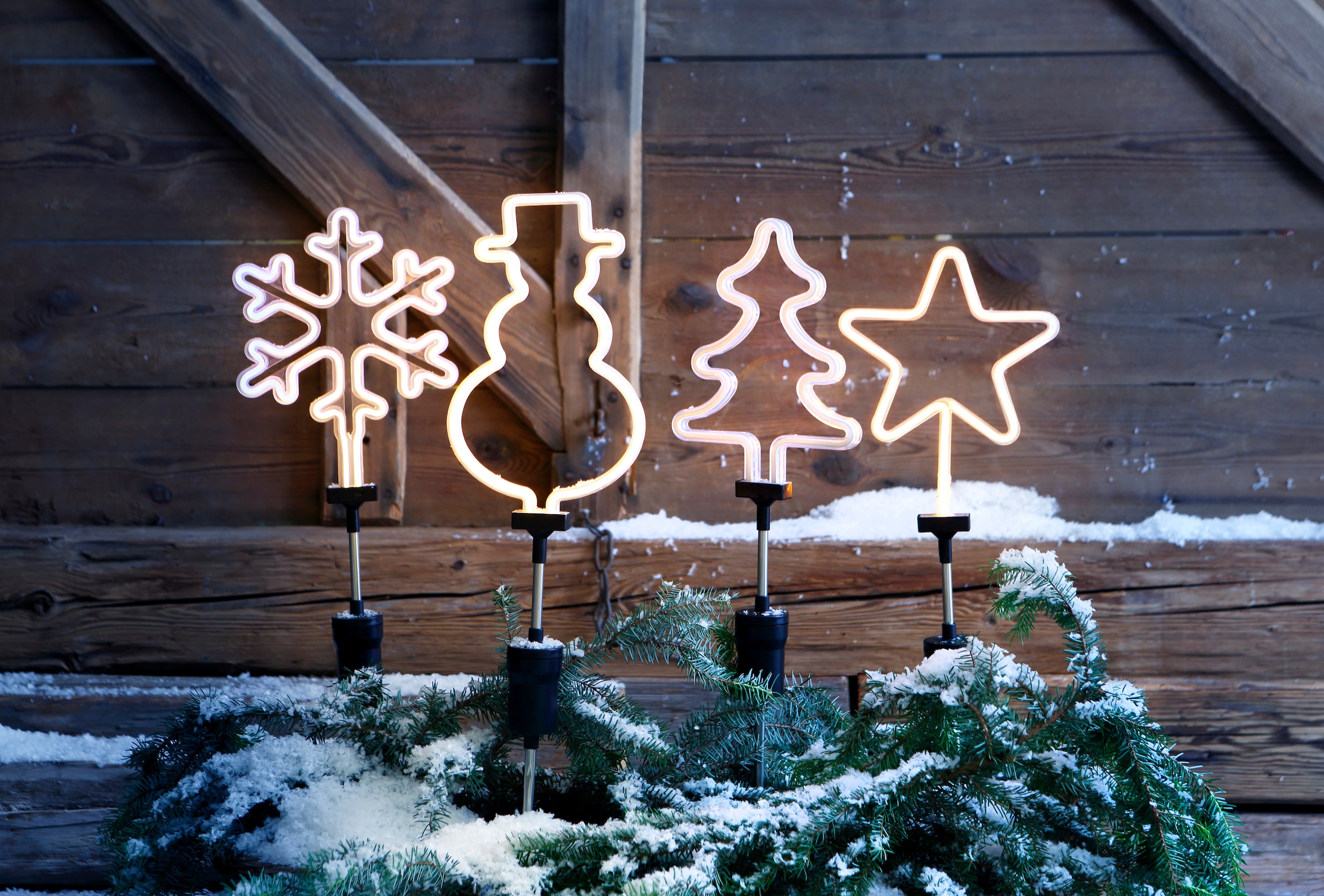 BONETTI LED Stern »Weihnachtsstern«, LED Neon Stab für den Garten, Weihnachtsdeko