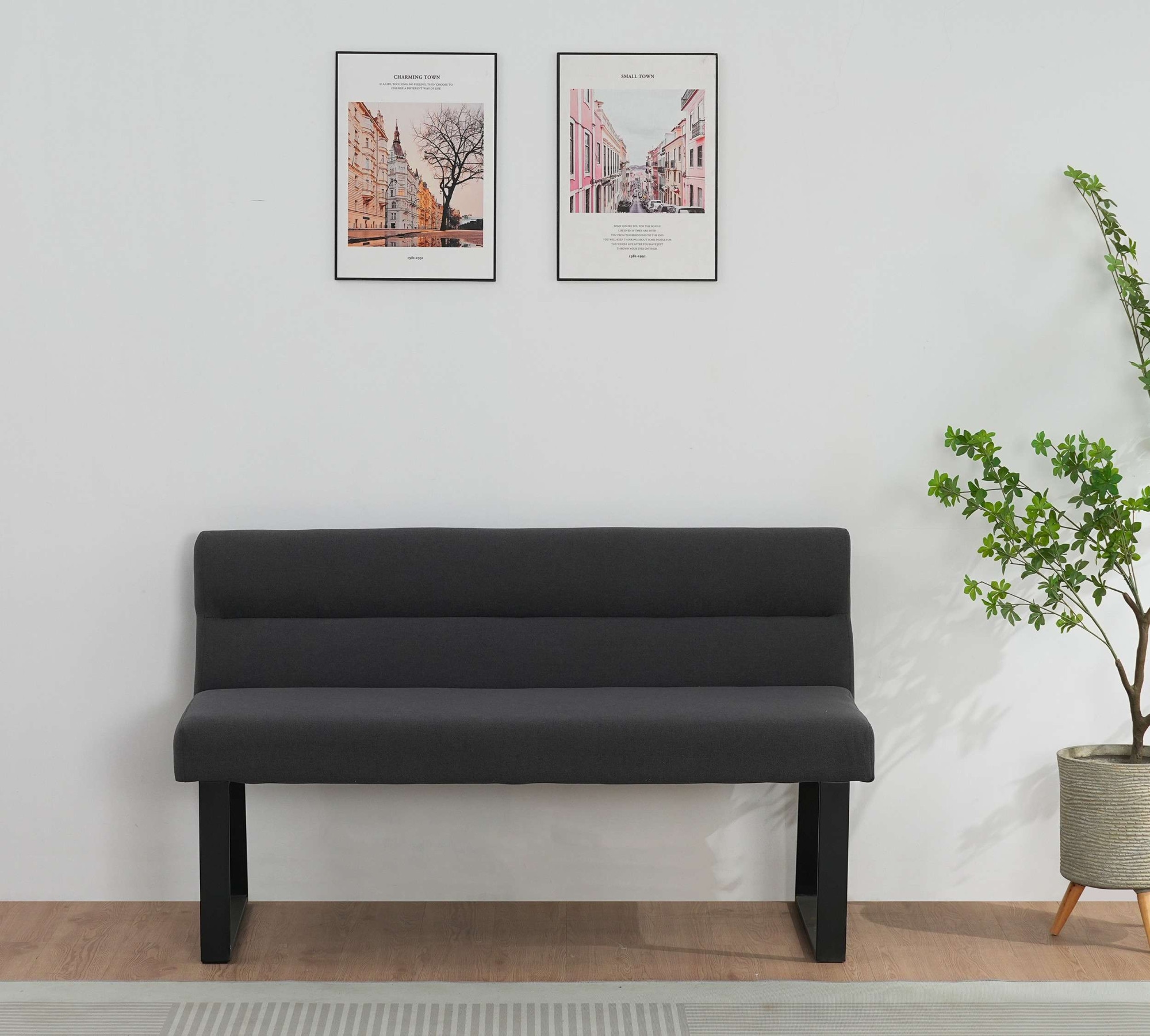 OTTO home Essbank »Ivanna« schwarze Metallbeine, pflegeleichtem Webstoff Bezug, Breite 140 cm