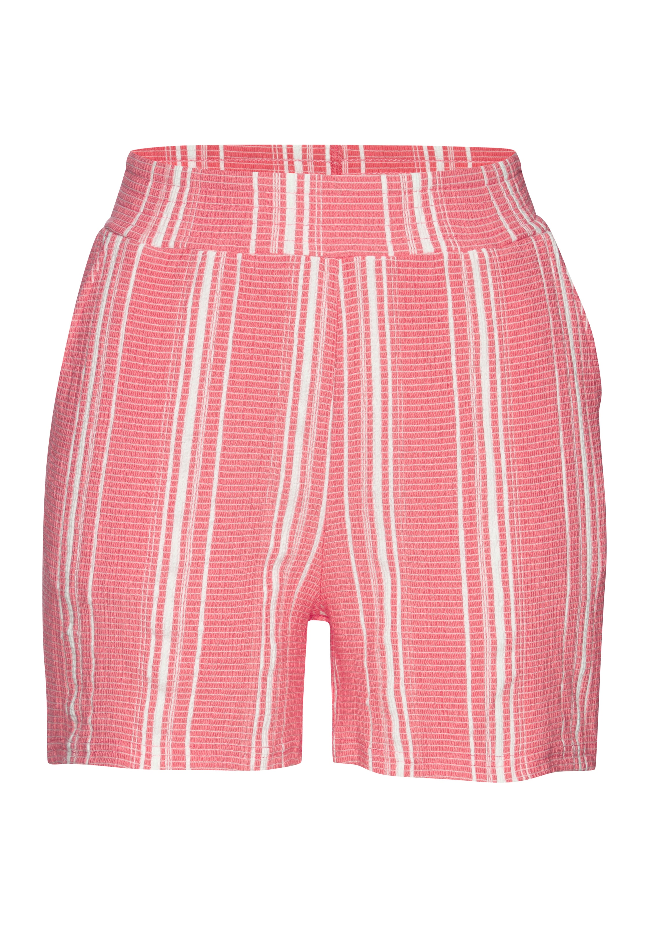 LASCANA Shorts »aus luftiger Crepeware«  strukturierte Ware, sommerlicher Shorts mit Streifen, Sommerhose