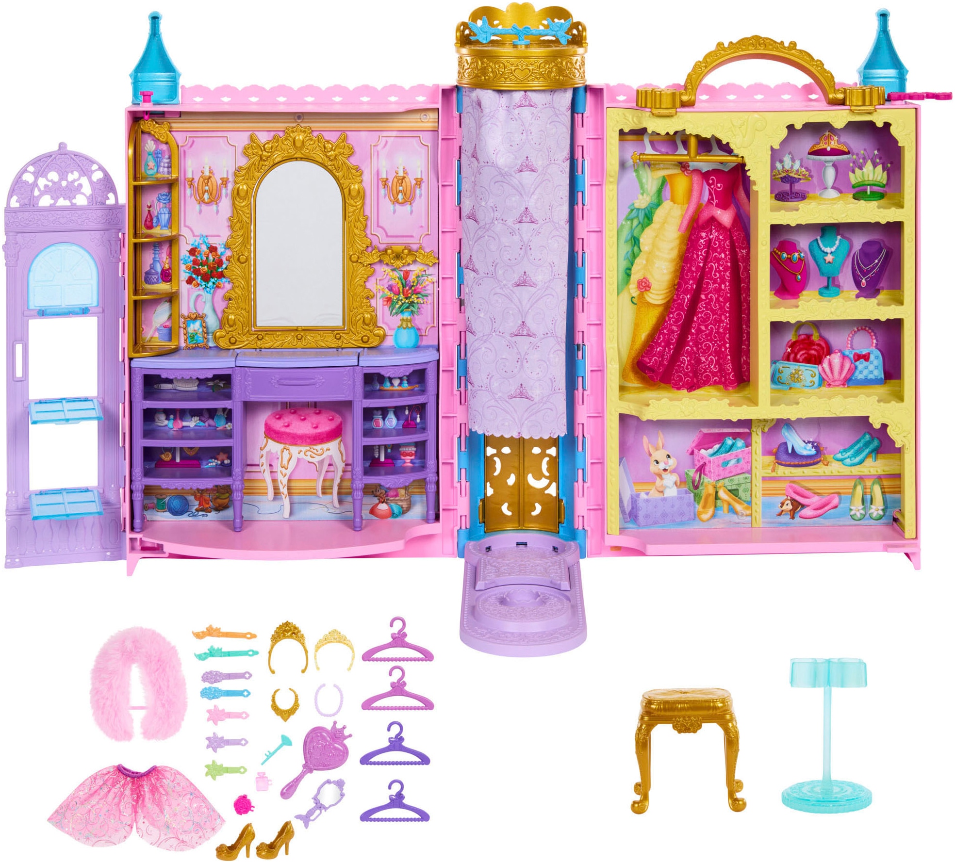 Puppenkleiderschrank »Disney Princess - Bereit für den Ball-Schrank«, mit Kleidung,...