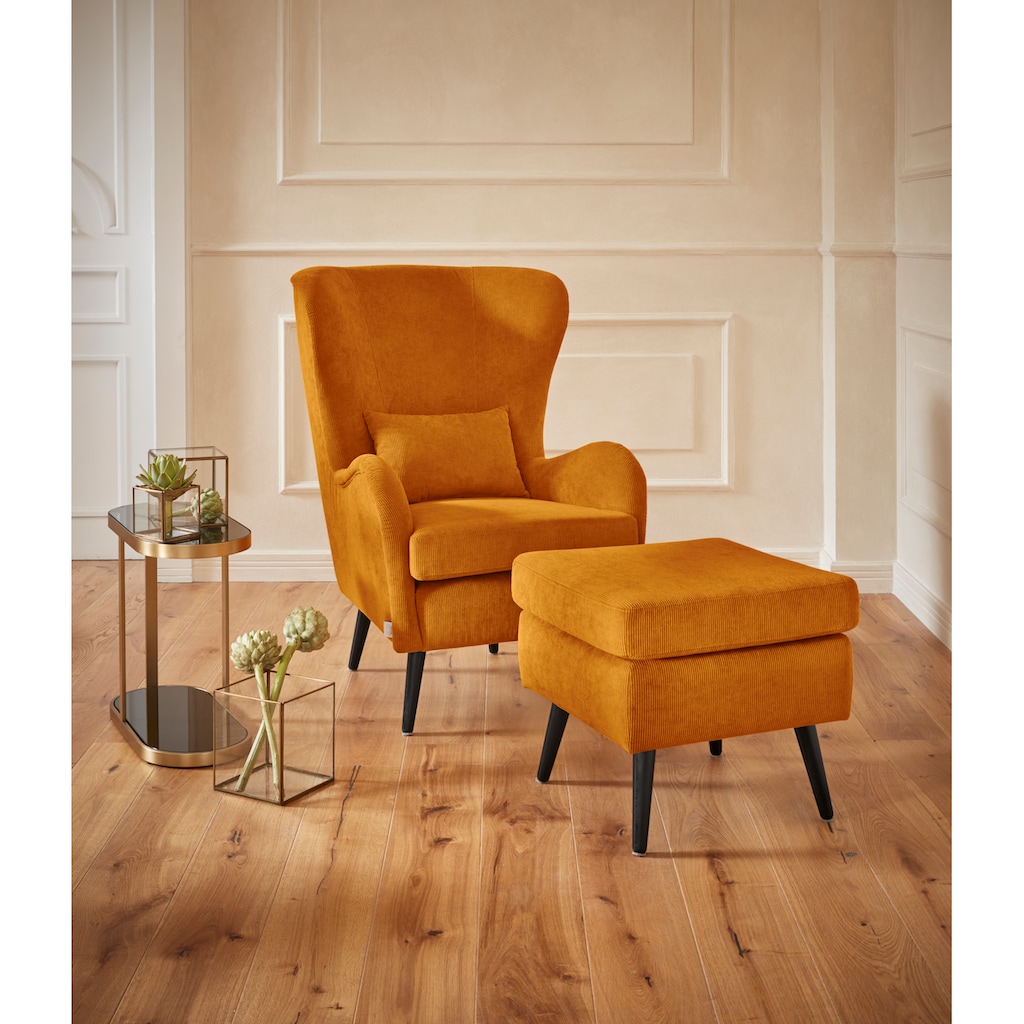 Guido Maria Kretschmer Home&Living Sessel »Salla«, wahlweise mit oder ohne Hocker; großer Sessel: Maße B/T/H: 78/94/118cm