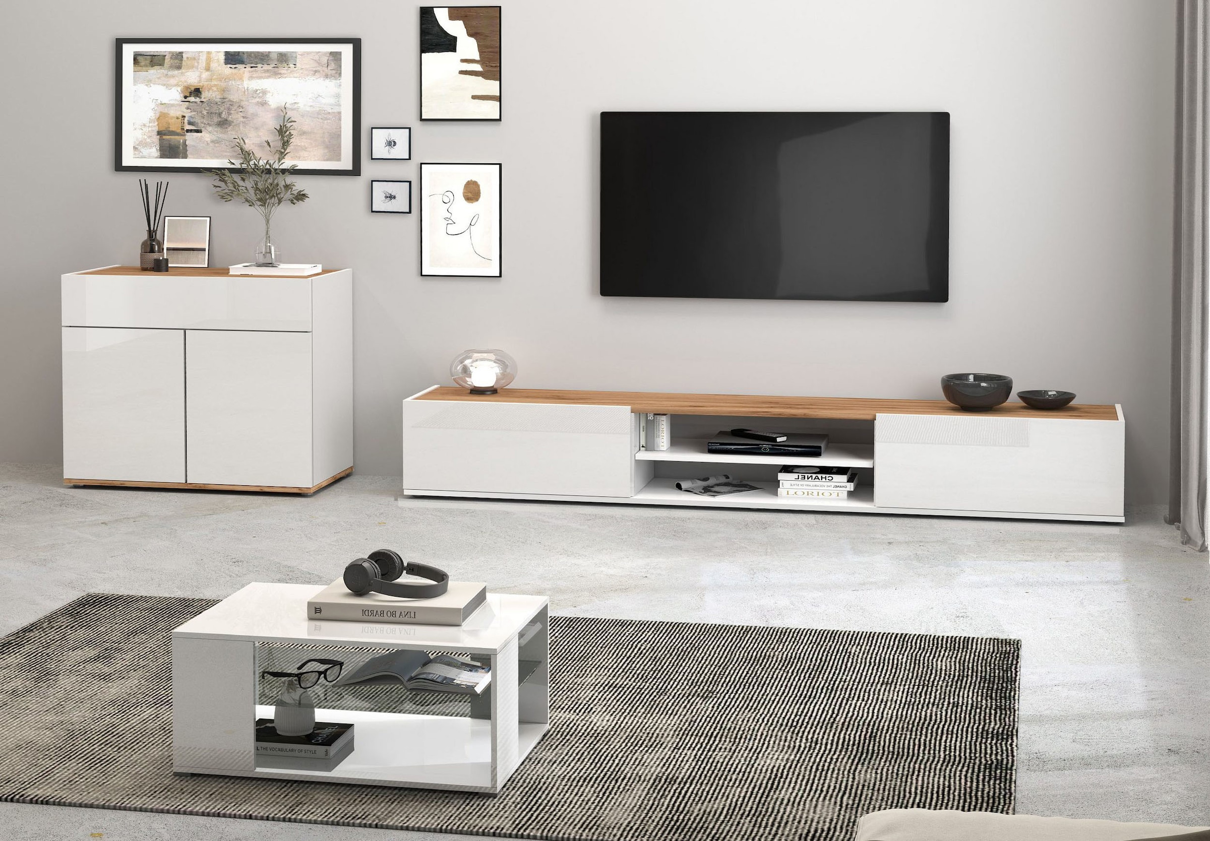 INOSIGN Sideboard »Garda, Kommode, Schrank, Kredenz«, 2 Türen, 1 Schublade,grifflos Breite 80,9 cm