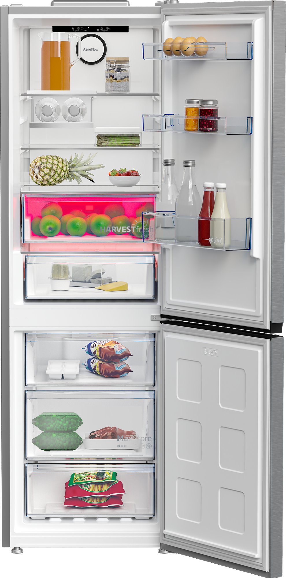 BEKO Kühl-/Gefrierkombination »B7RCNE367HXB«, No Frost und AeroFlow